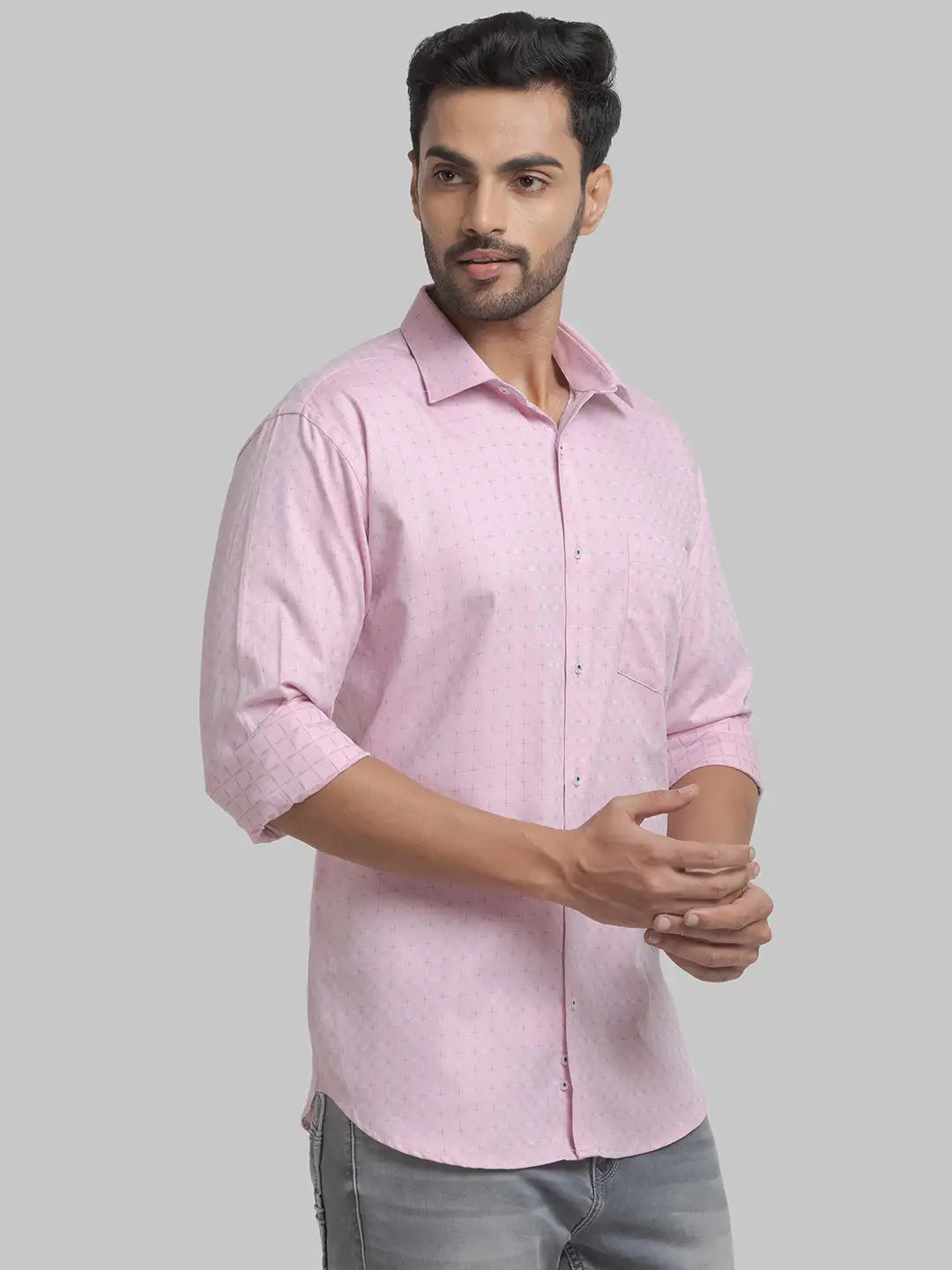 Men Slim Fit Light Blue Shirt