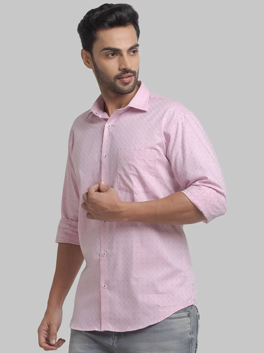 Men Slim Fit Light Blue Shirt