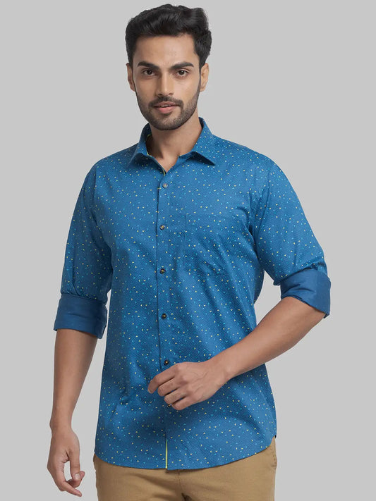 Men Slim Fit Grey Shirt