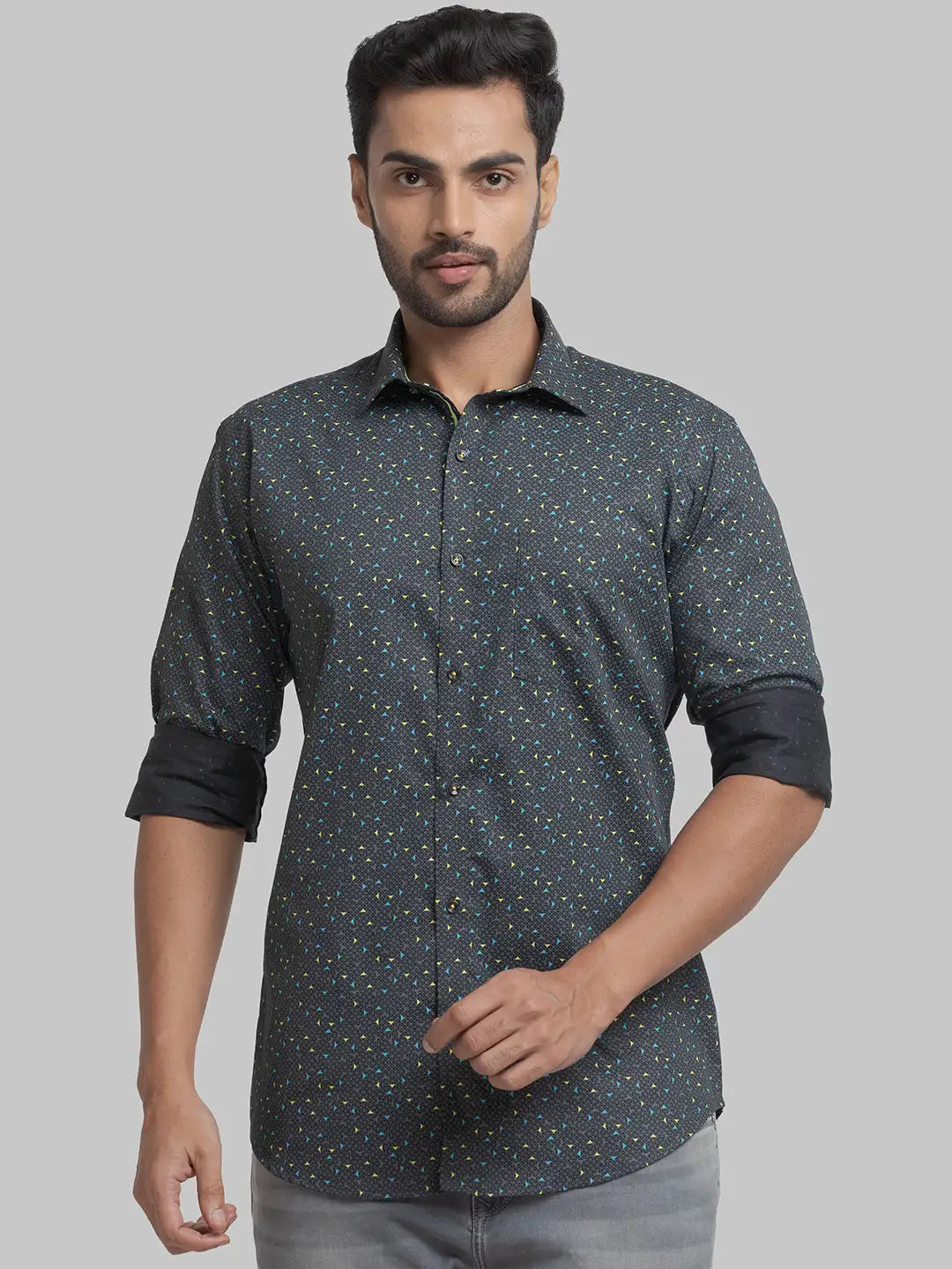 Men Slim Fit Dark Blue Shirt