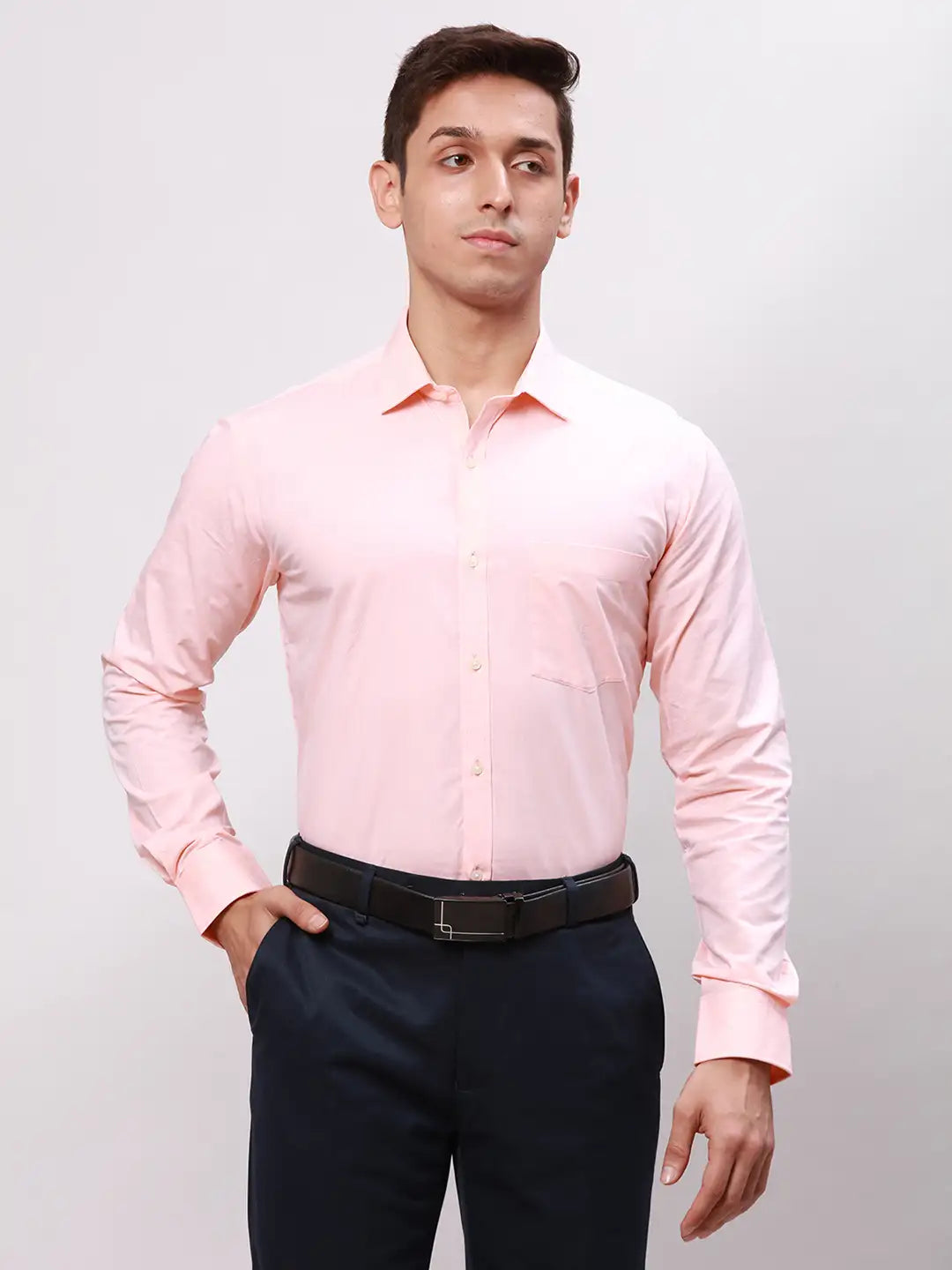 Park Avenue Men Blue Printed Slim Fit Cotton Blend Shirt