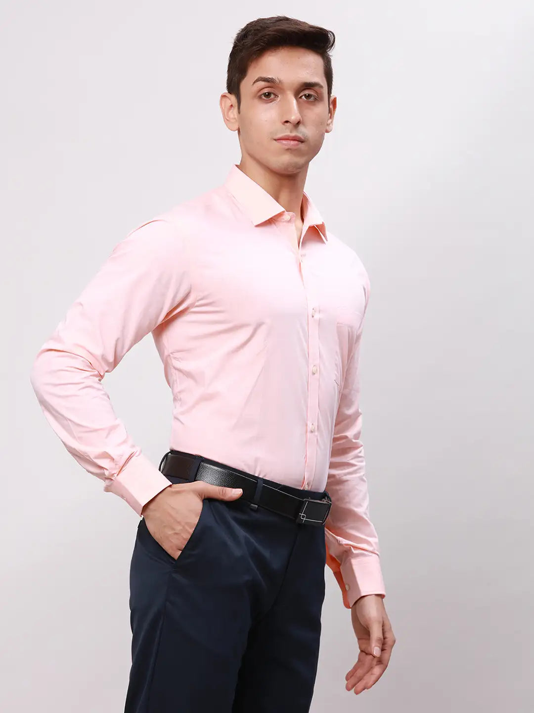 Park Avenue Men Blue Printed Slim Fit Cotton Blend Shirt
