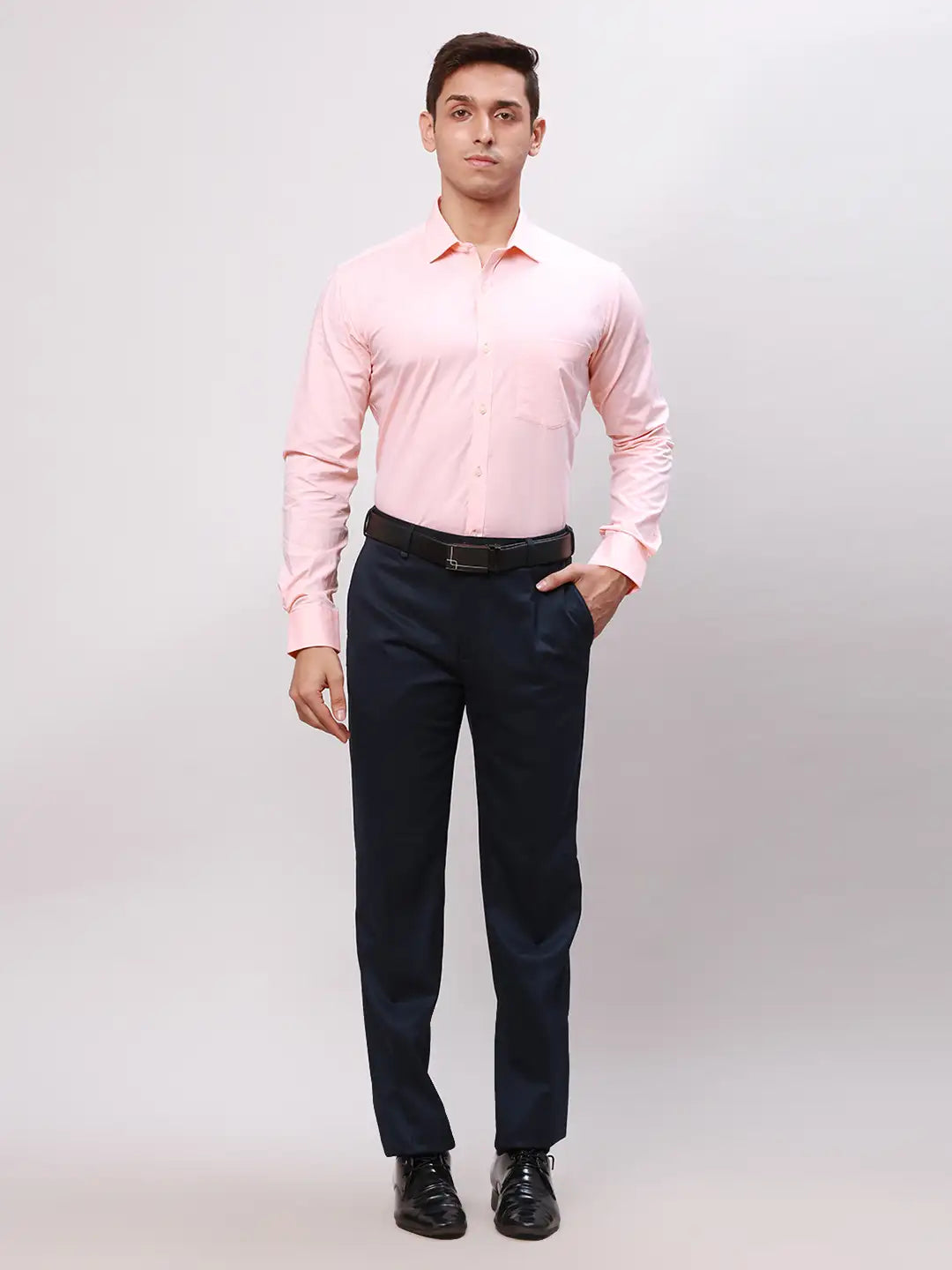 Park Avenue Men Blue Printed Slim Fit Cotton Blend Shirt