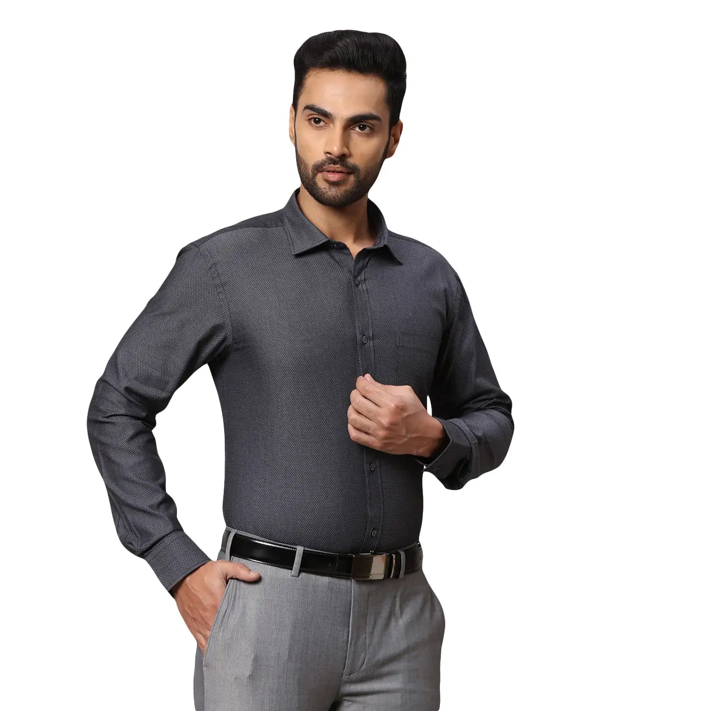 Men Slim Fit Black Shirt