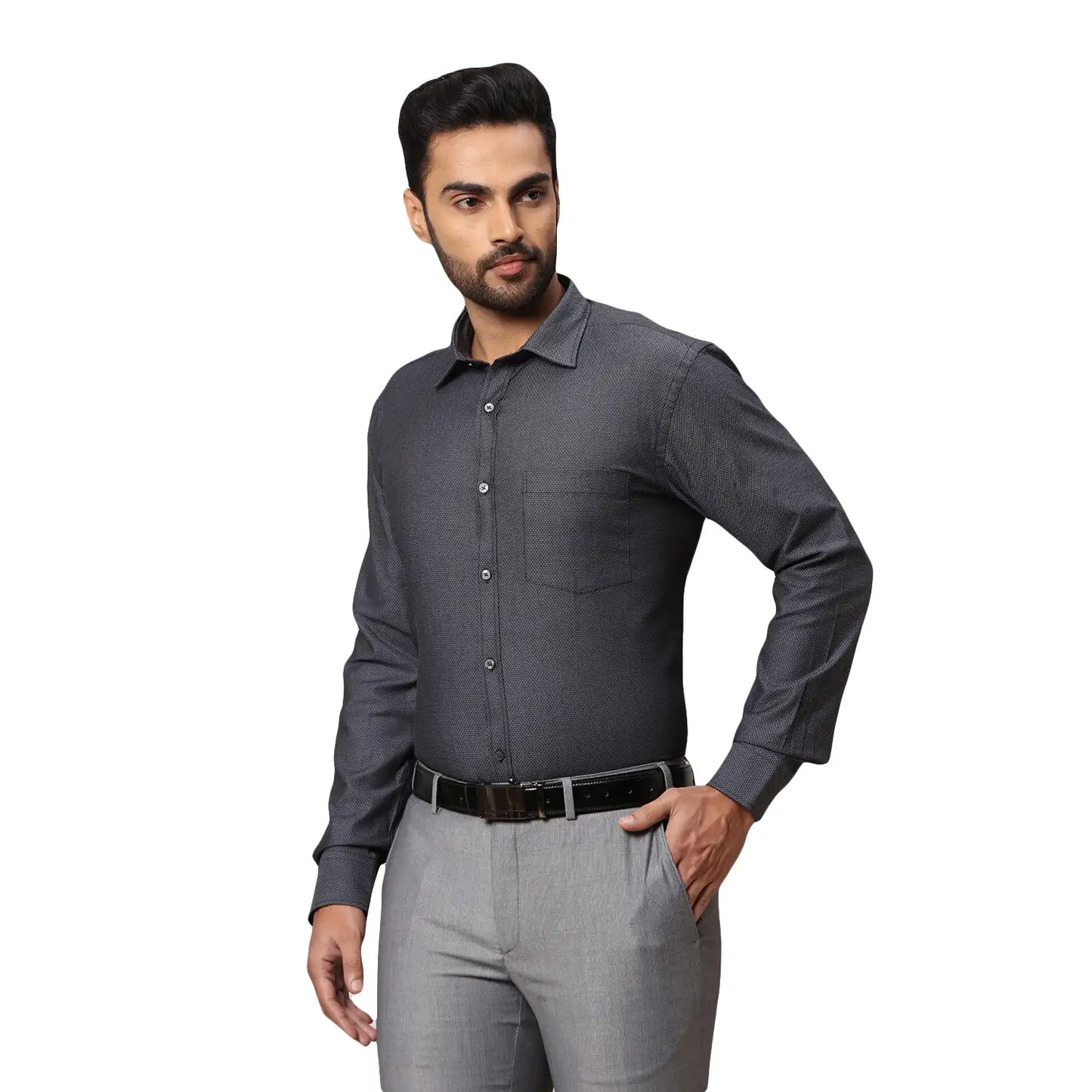 Men Slim Fit Black Shirt