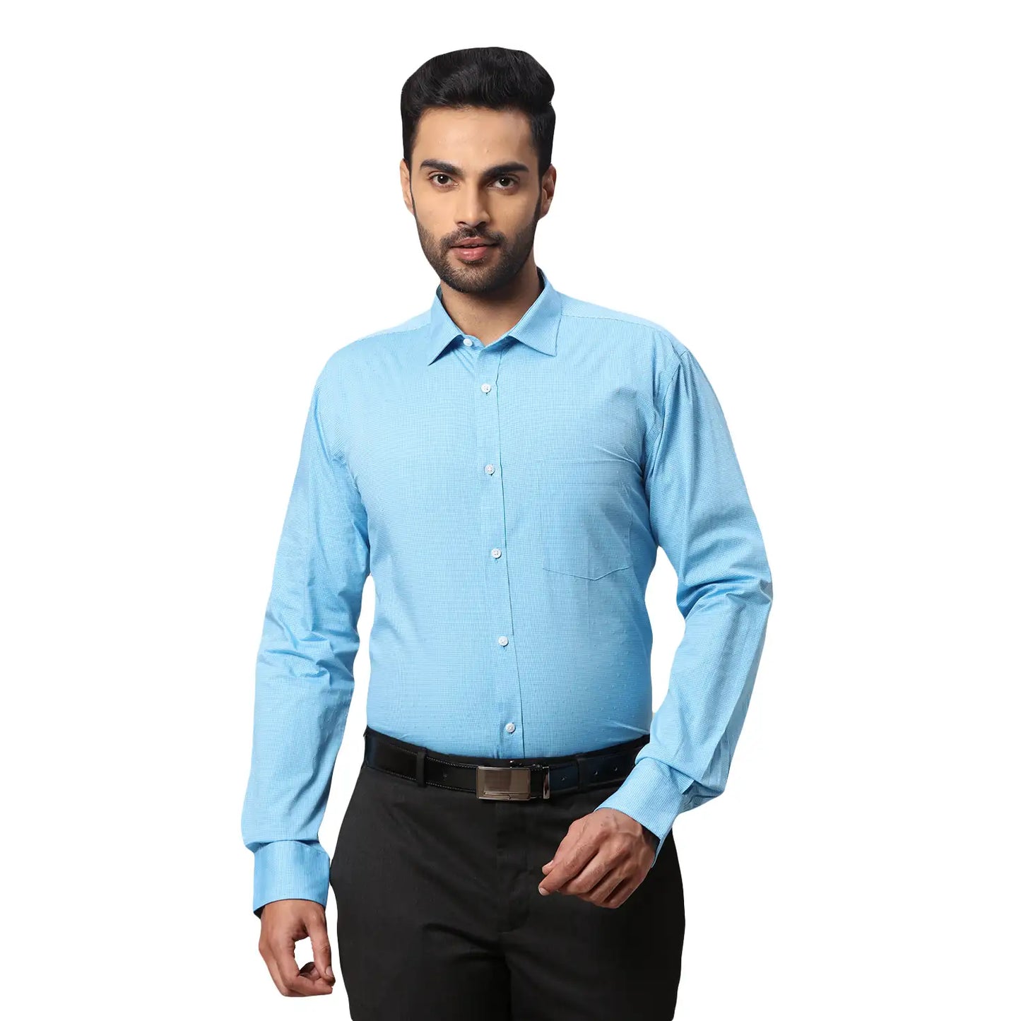 Men Slim Fit Blue Shirt