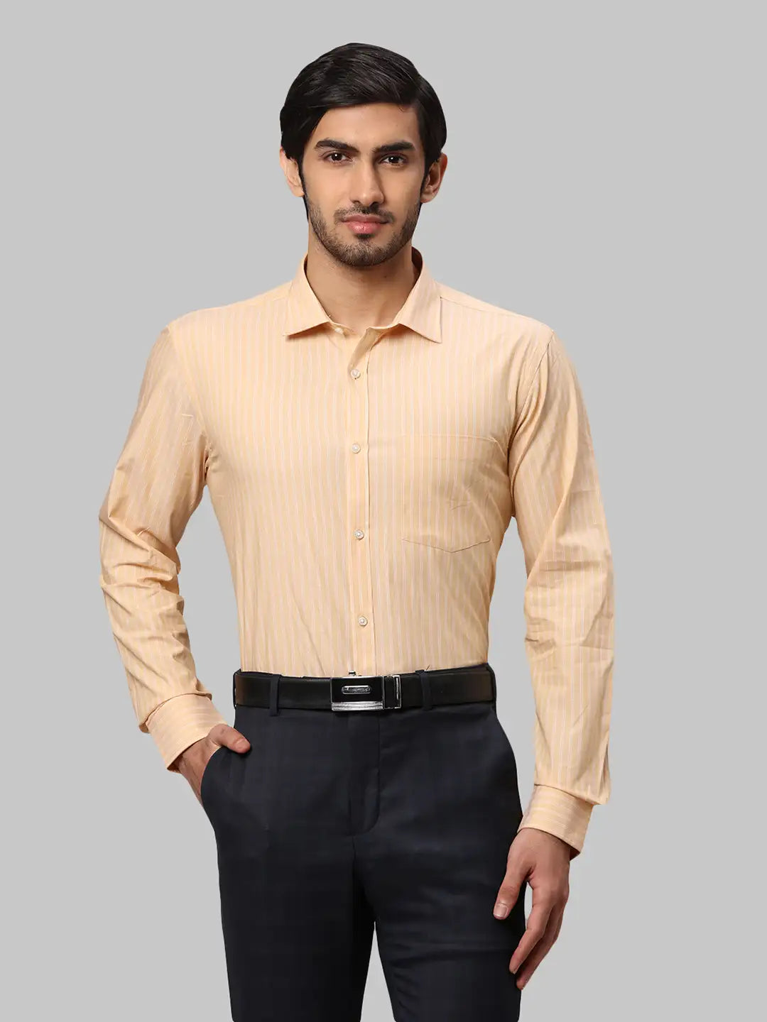 Men Slim Fit Yellow Shirt