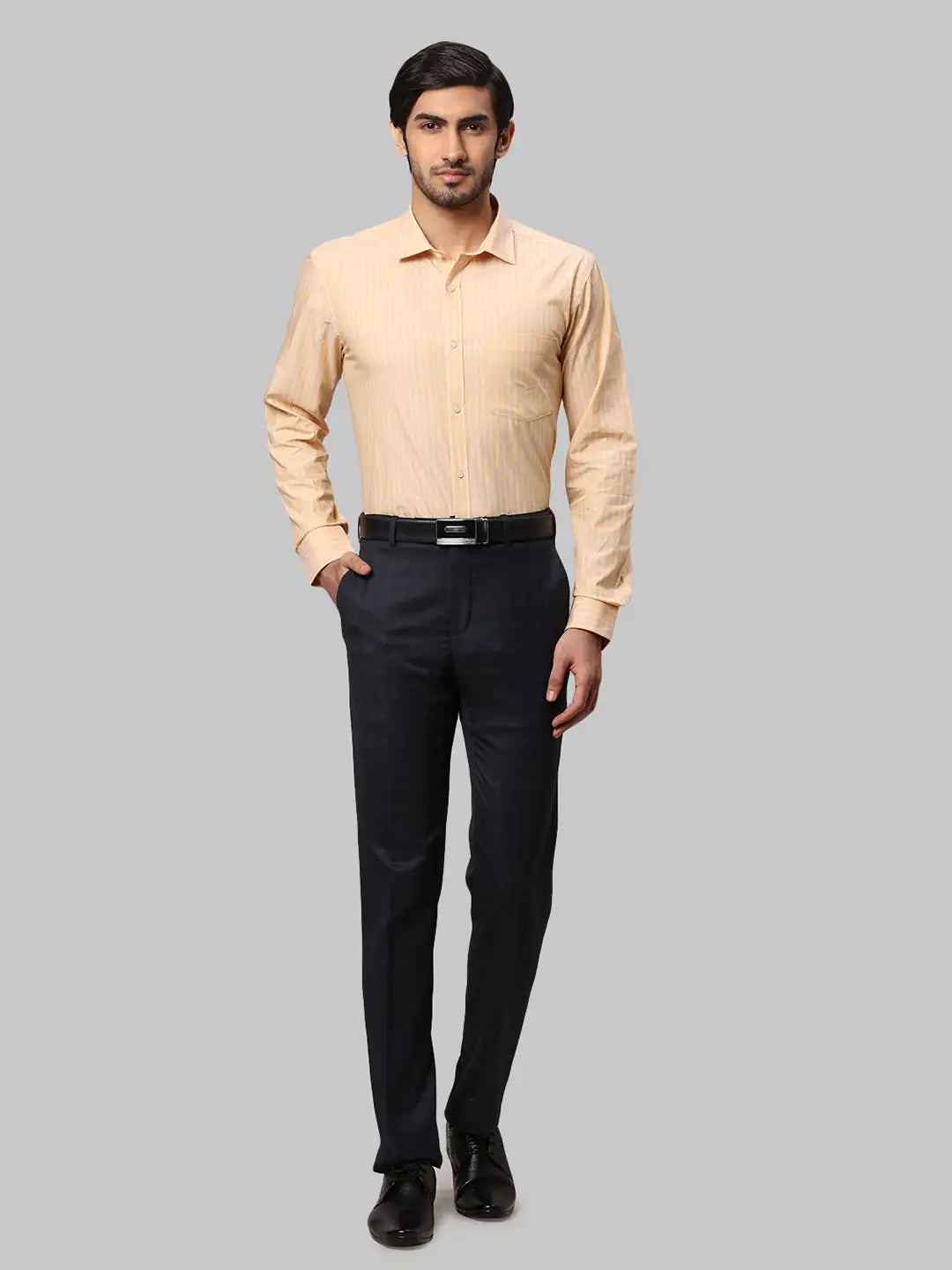 Men Slim Fit Yellow Shirt