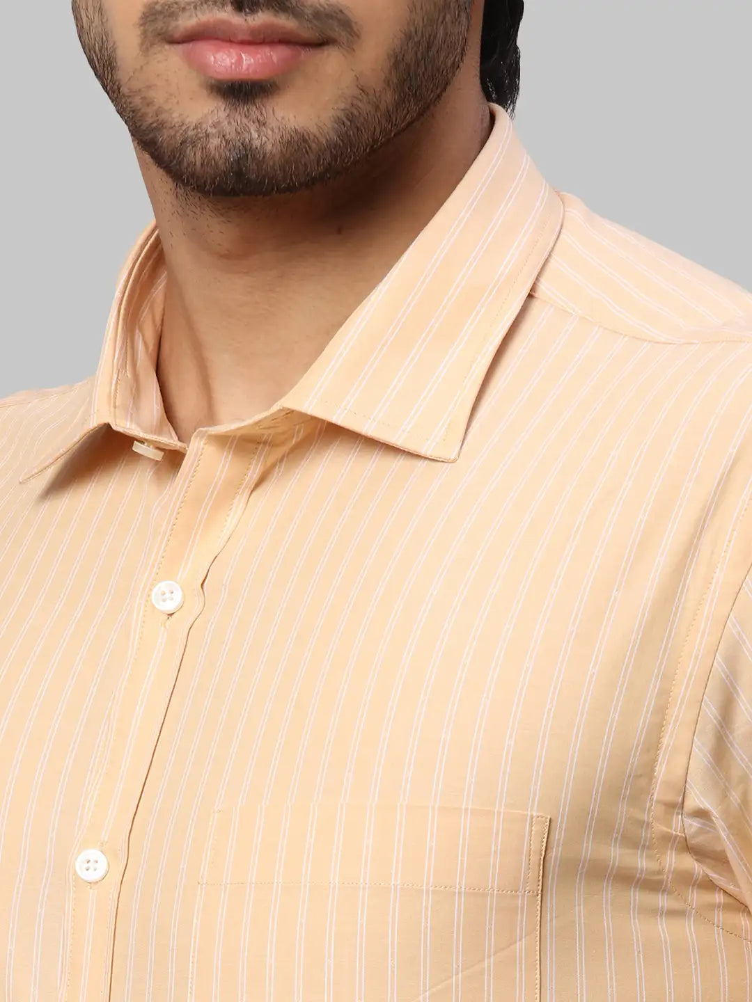 Men Slim Fit Yellow Shirt