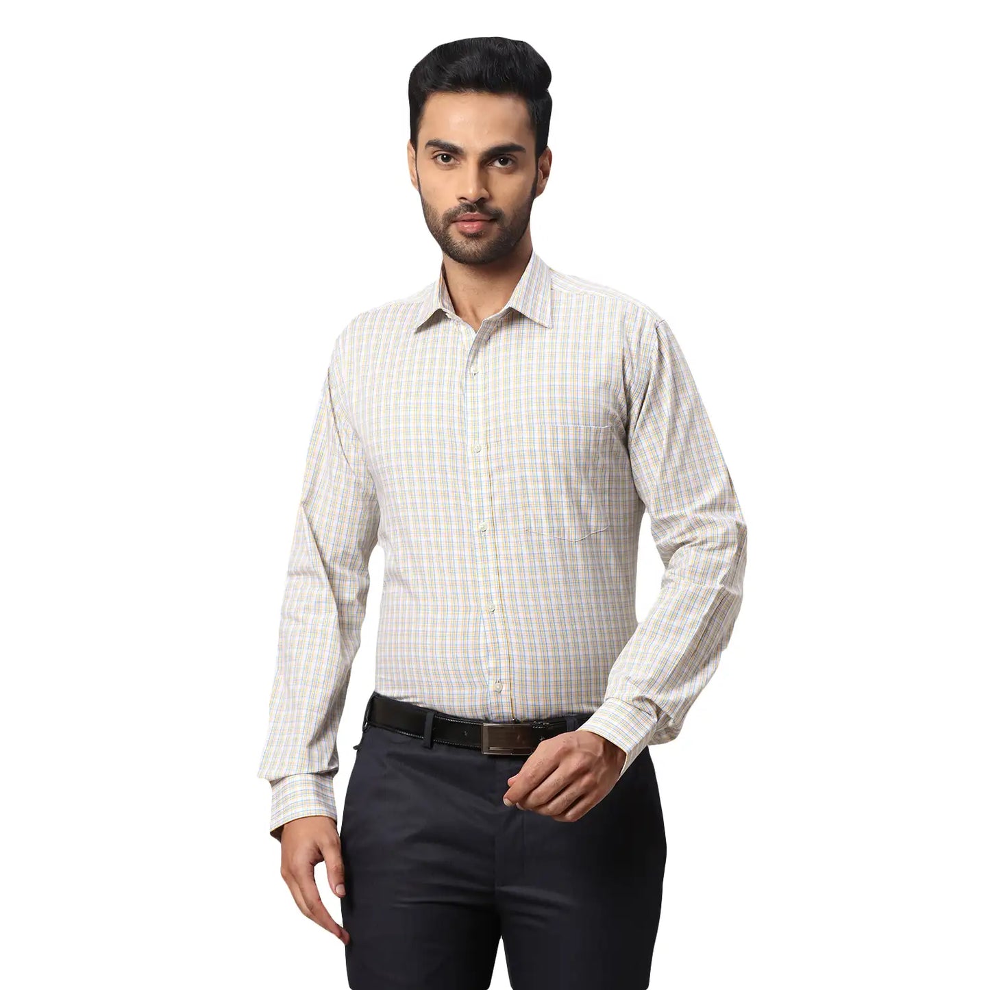 Men Slim Fit Orange Shirt