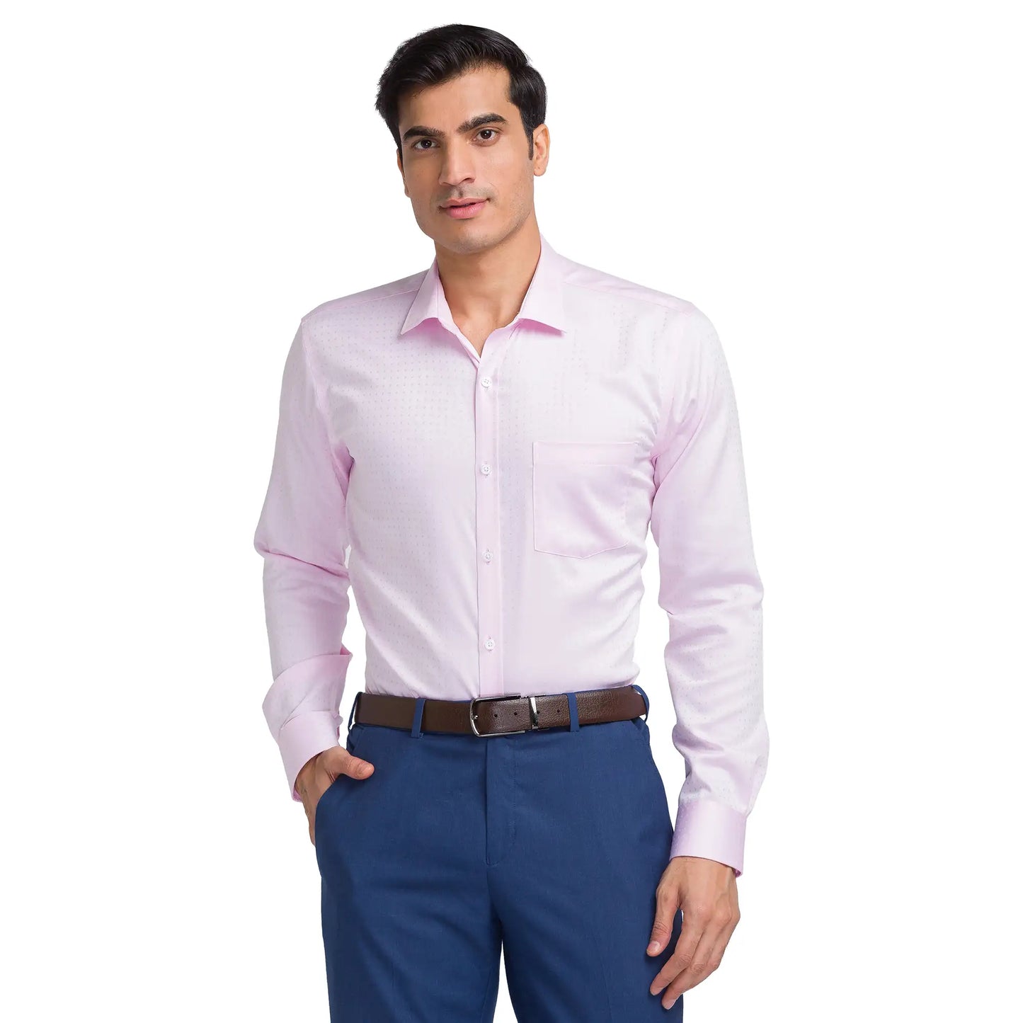 Men Slim Fit Light Yellow Shirt