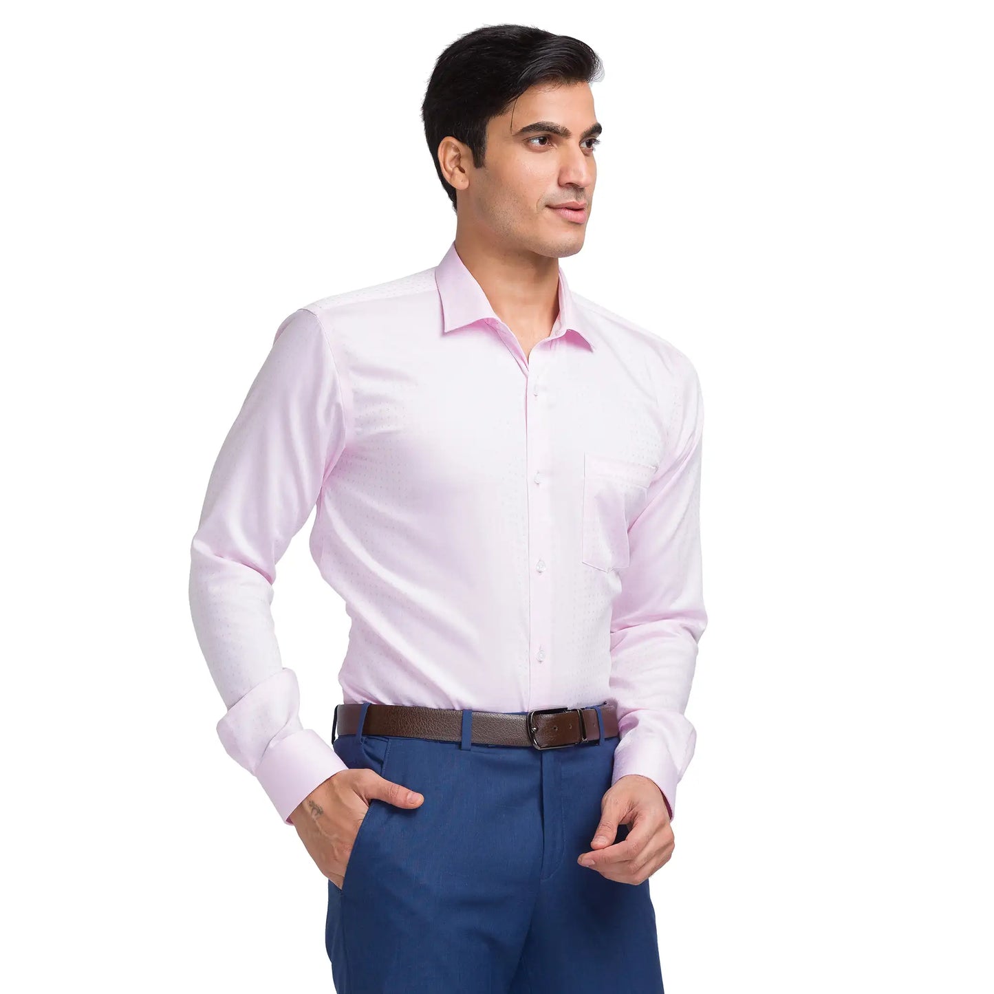 Men Slim Fit Light Yellow Shirt