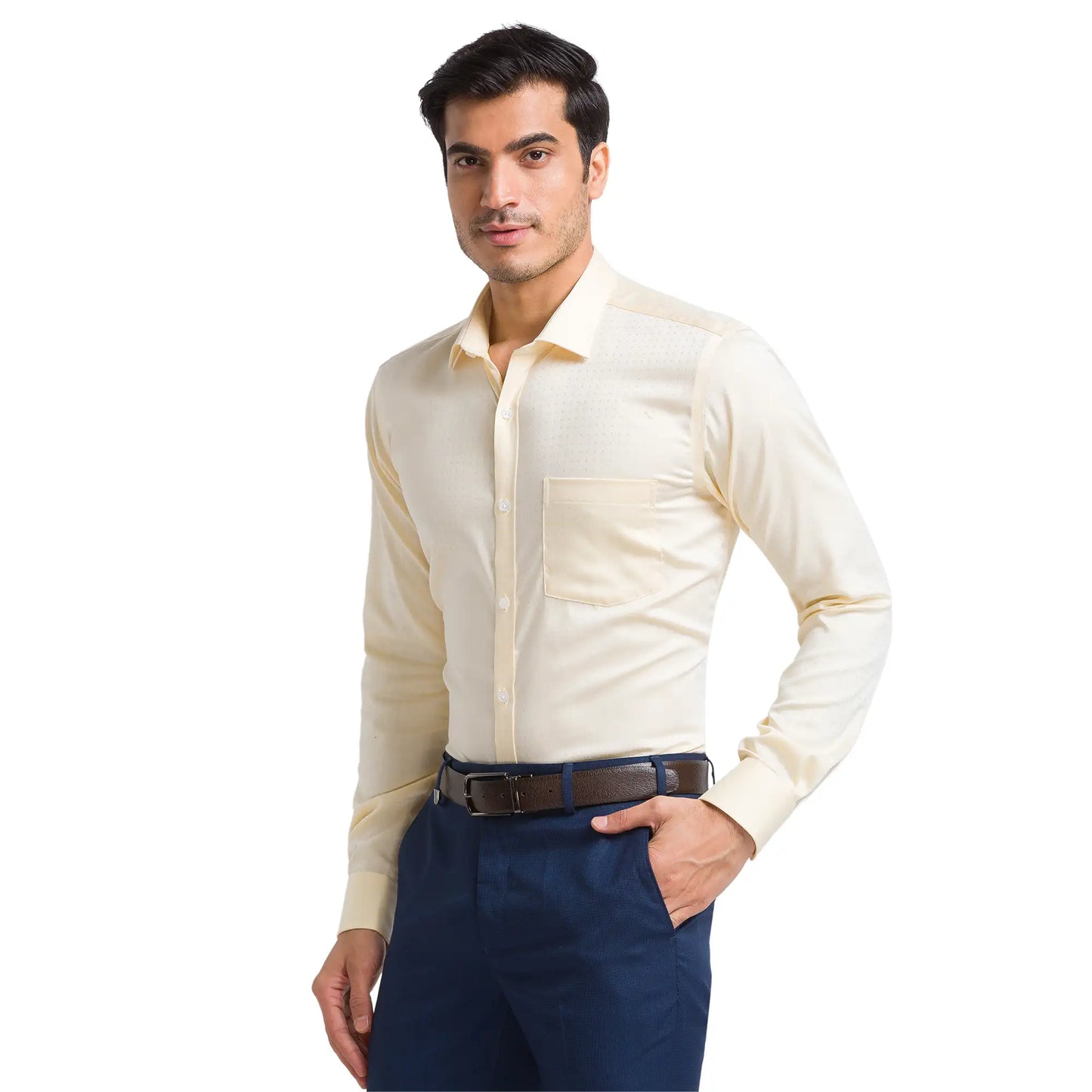 Men Slim Fit Light Blue Shirt