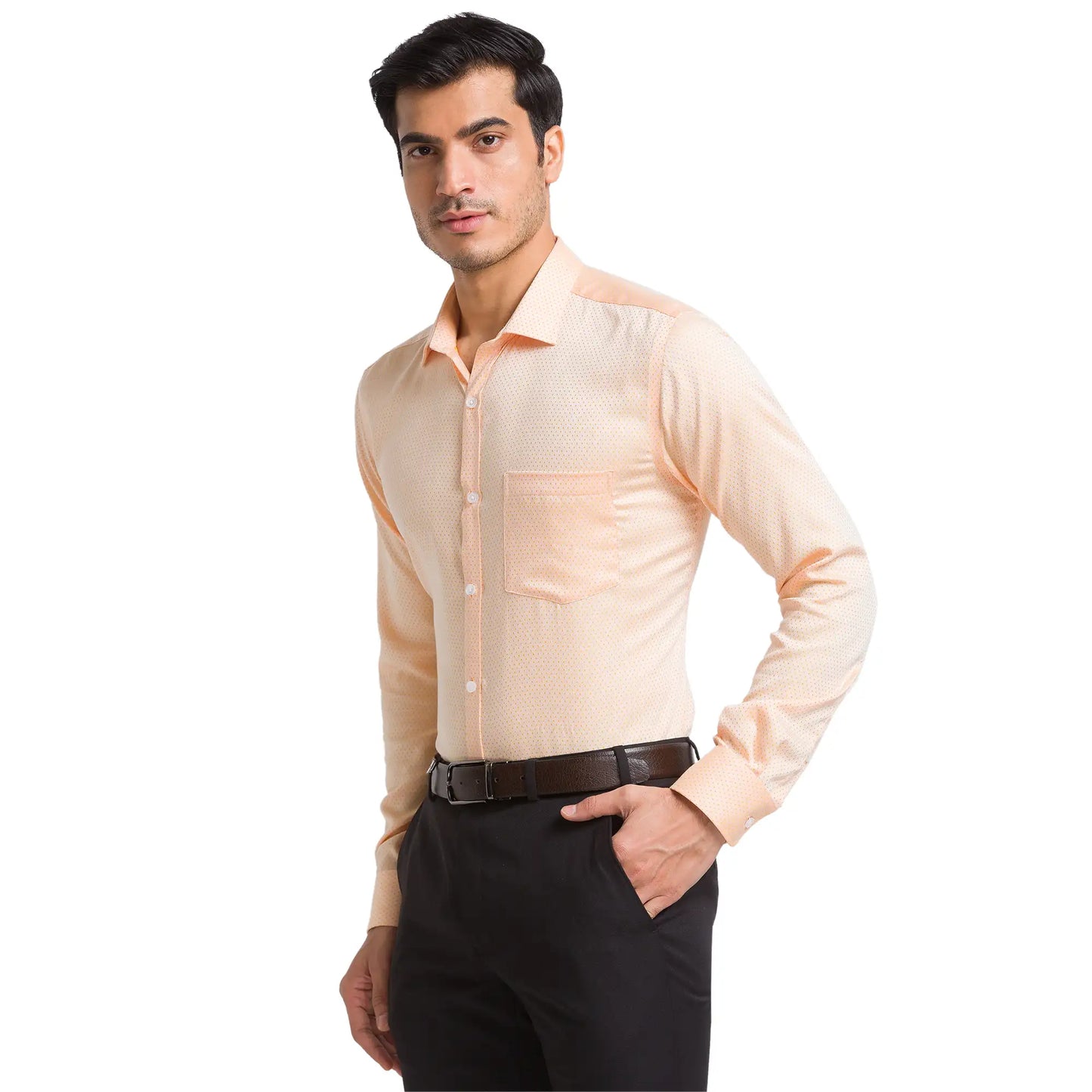 Men Slim Fit Light Green Shirt