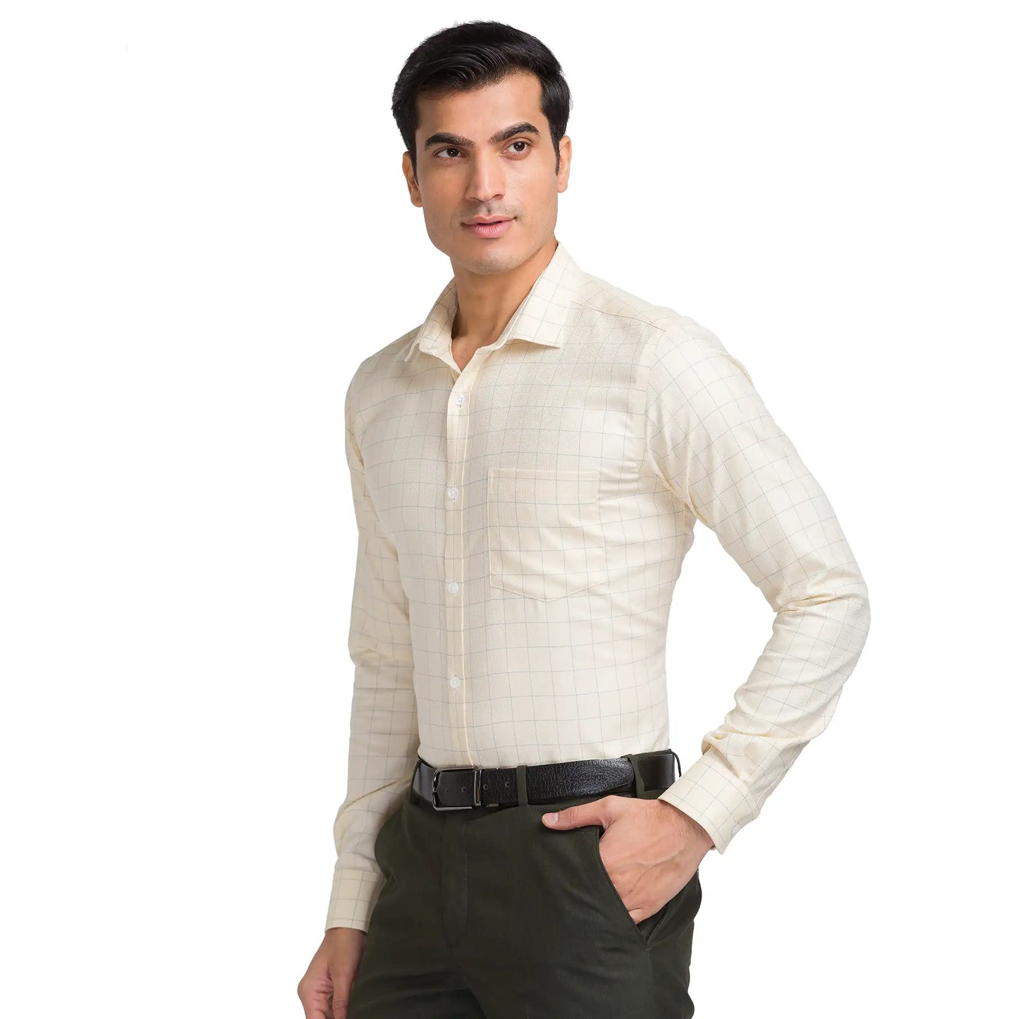 Men Slim Fit Light Blue Shirt
