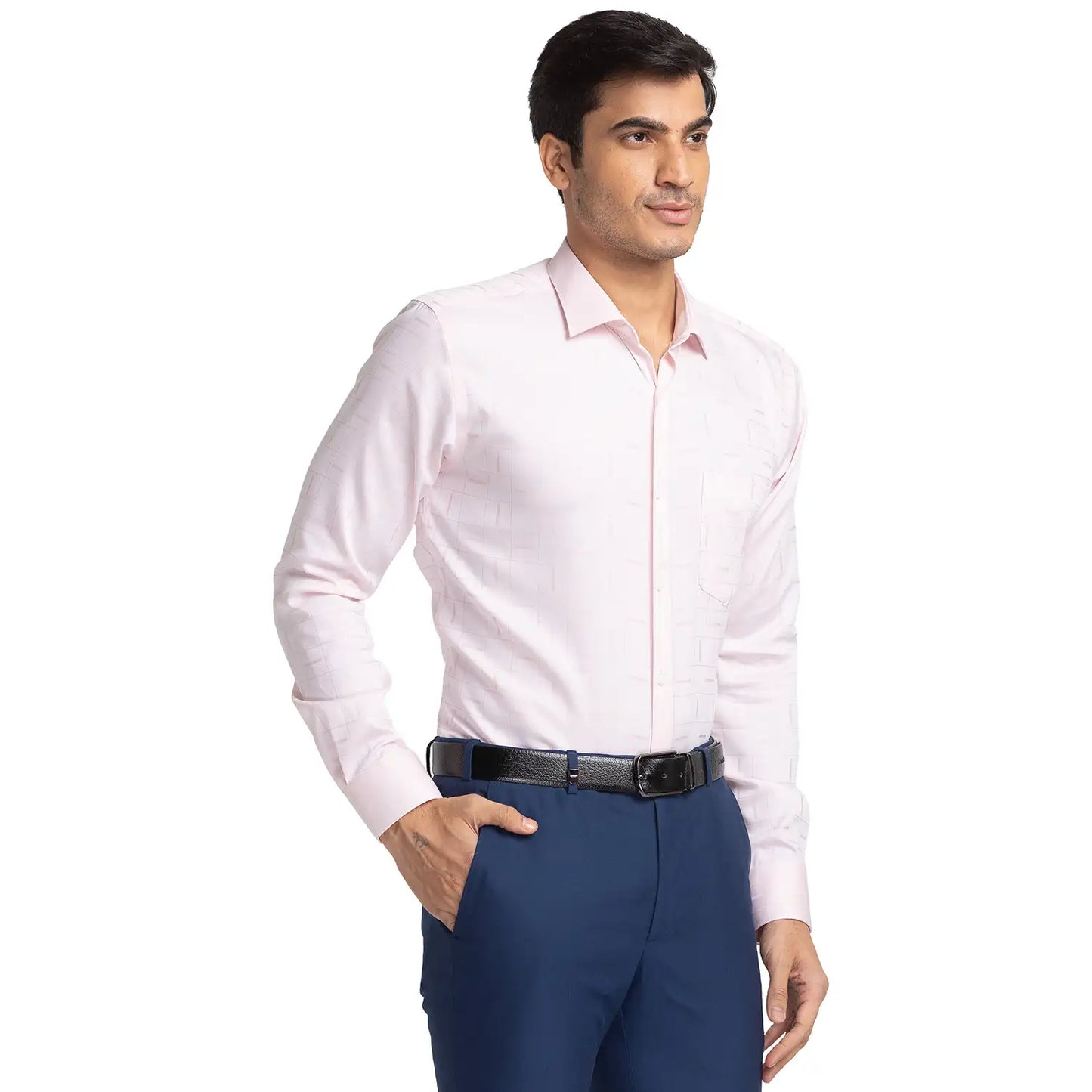 Men Slim Fit Light Blue Shirt
