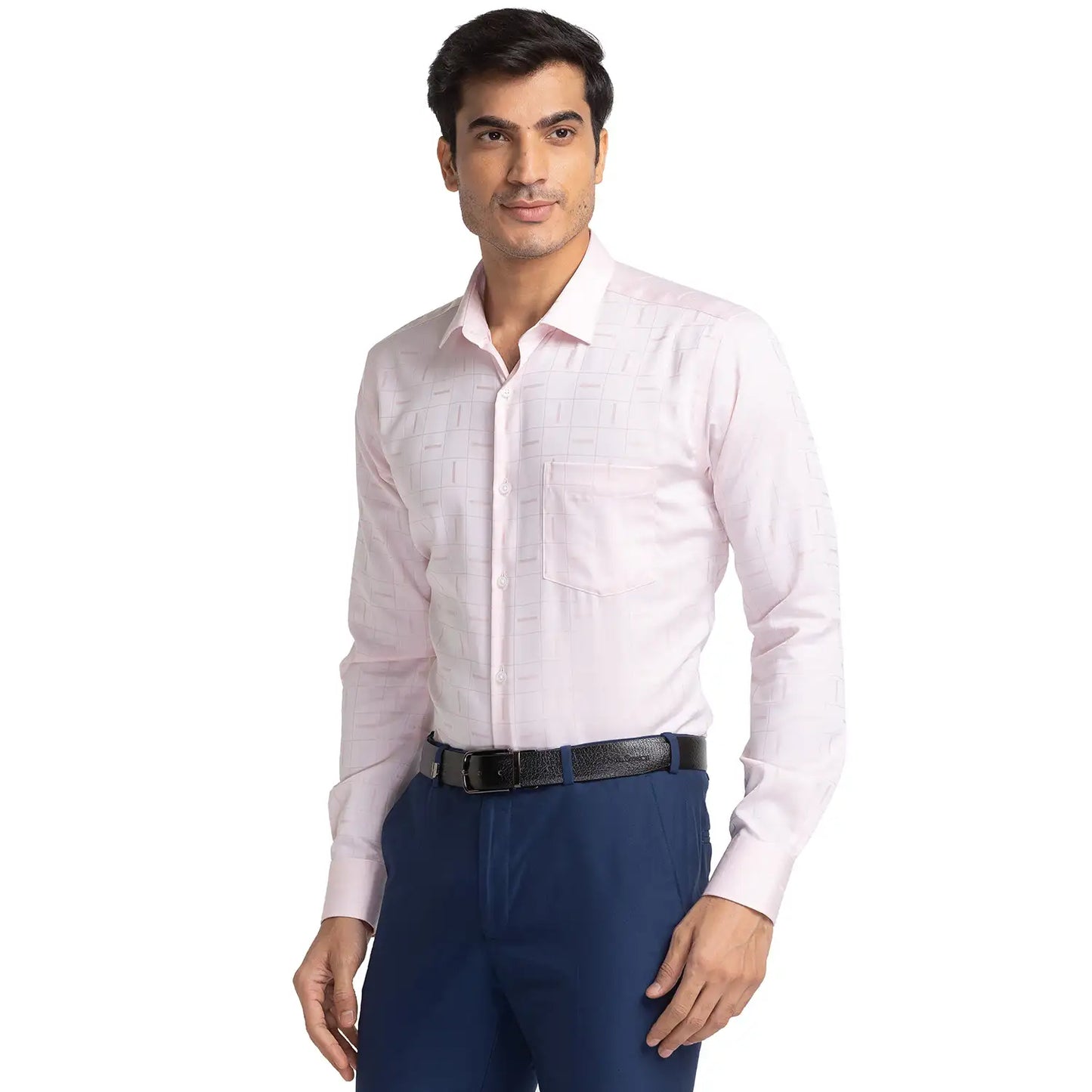 Men Slim Fit Light Blue Shirt