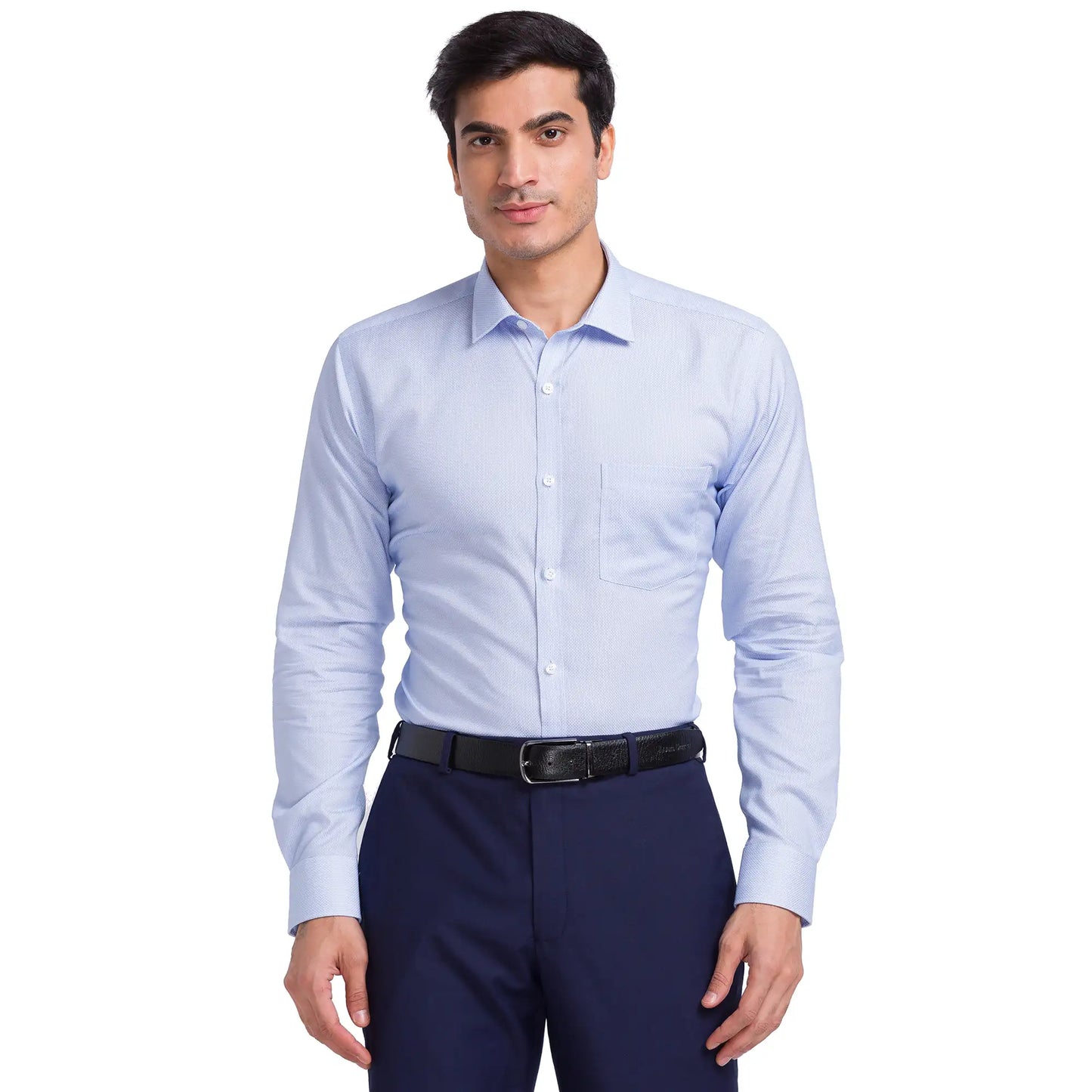 Men Slim Fit Light Green Shirt