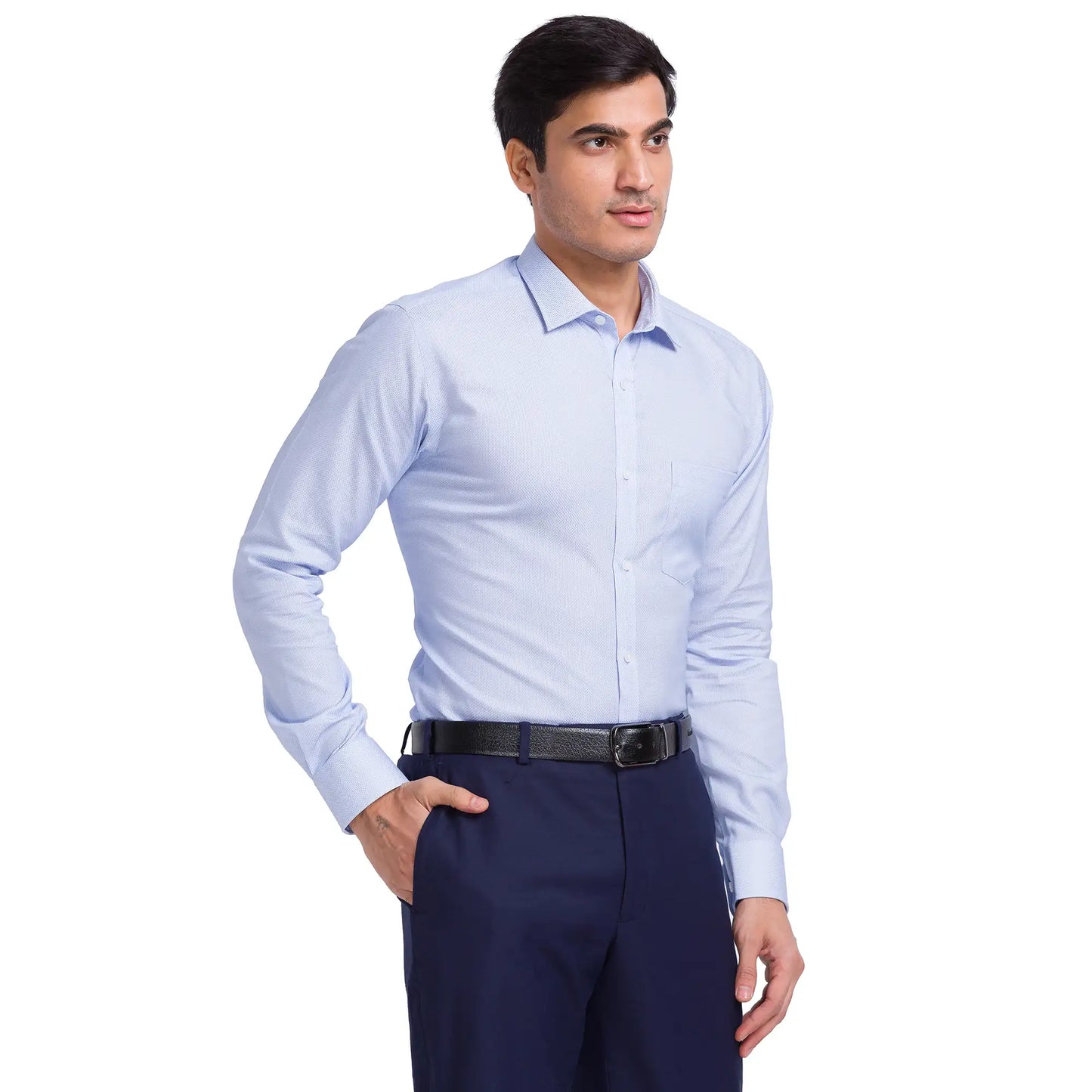 Men Slim Fit Light Green Shirt