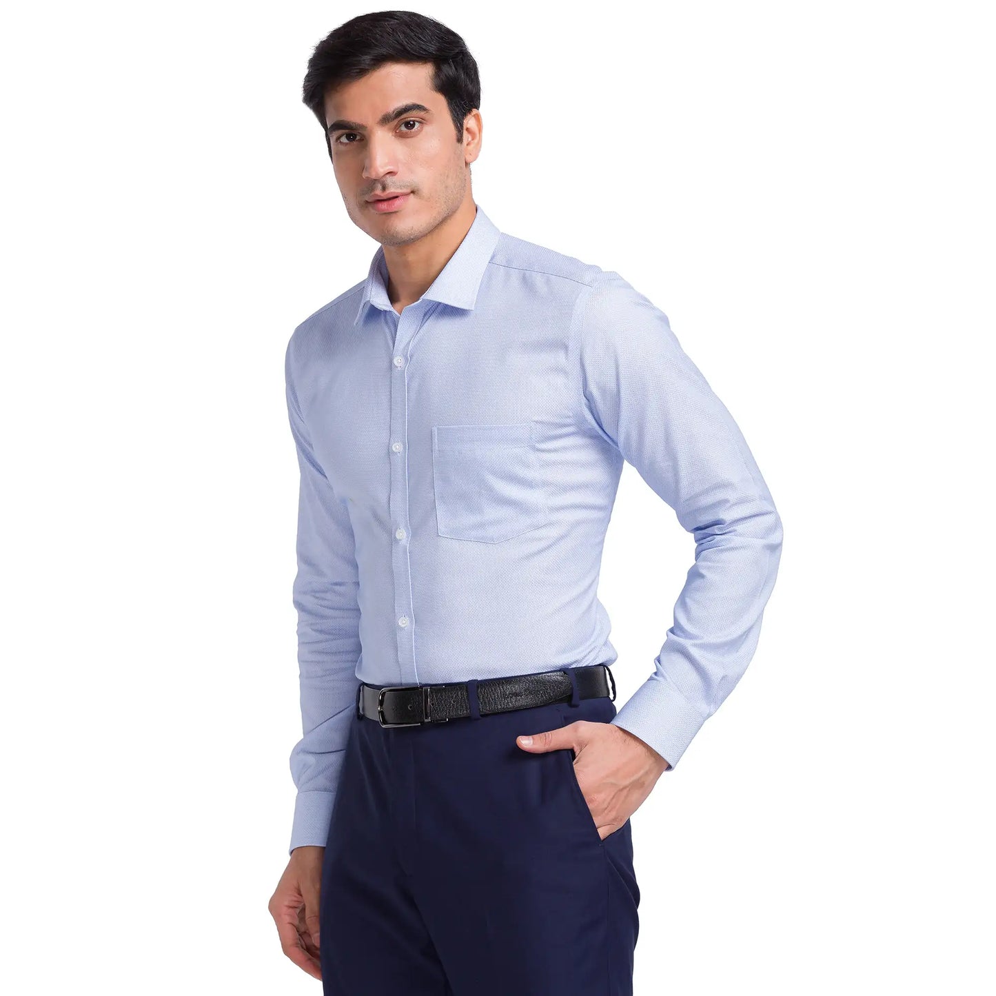 Men Slim Fit Light Green Shirt