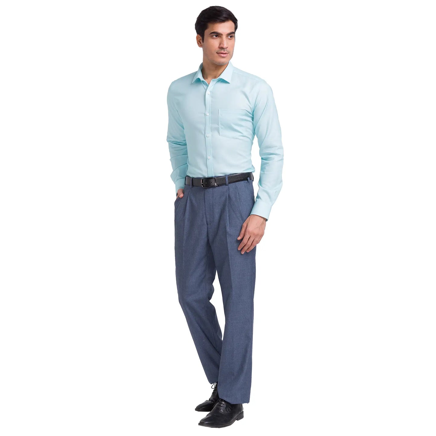 Men Slim Fit Light Blue Shirt