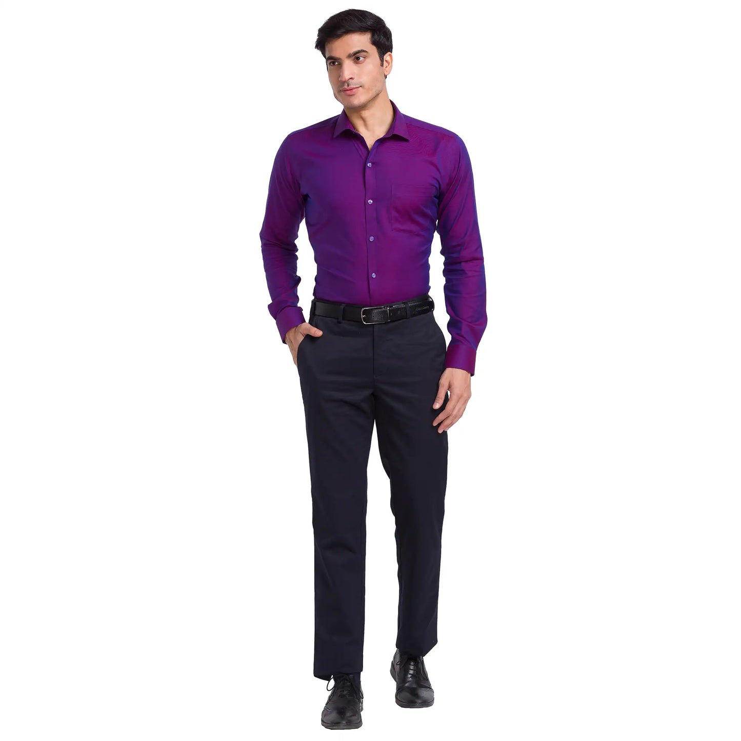 Men Slim Fit Violet Shirt