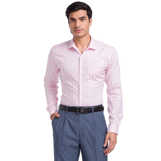 Men Slim Fit Light Grey Shirt