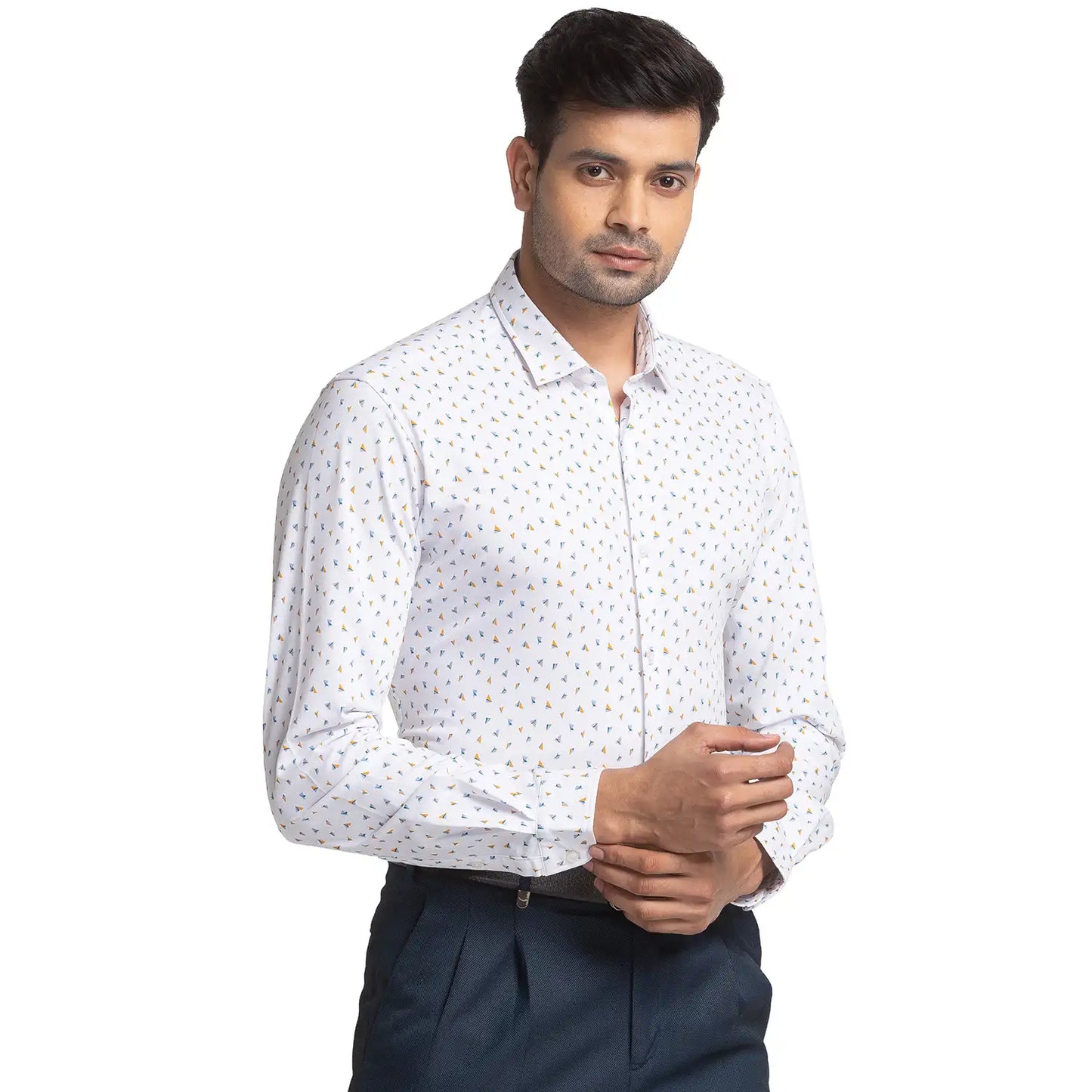 Men Slim Fit Light Teal Shirt