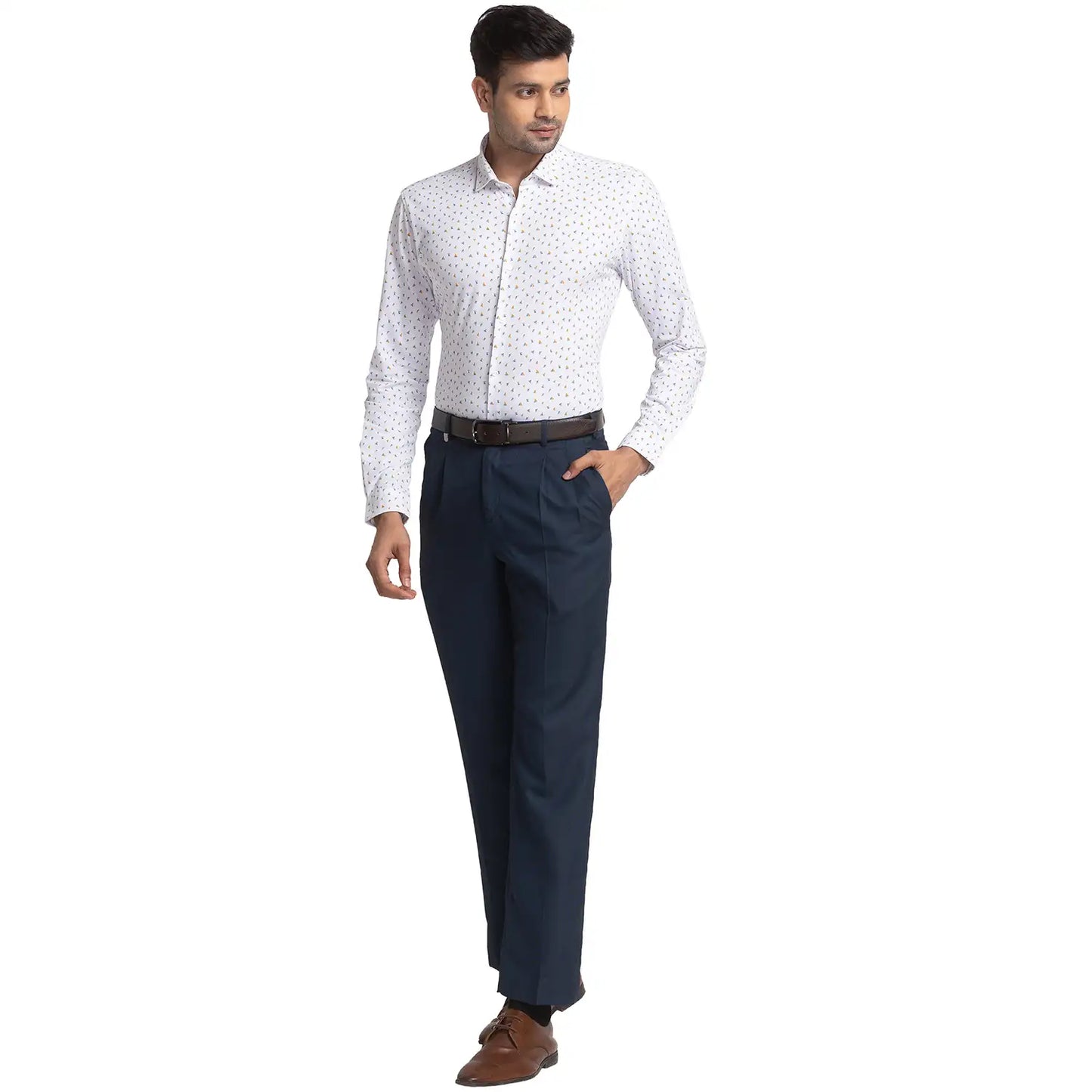 Men Slim Fit Light Teal Shirt