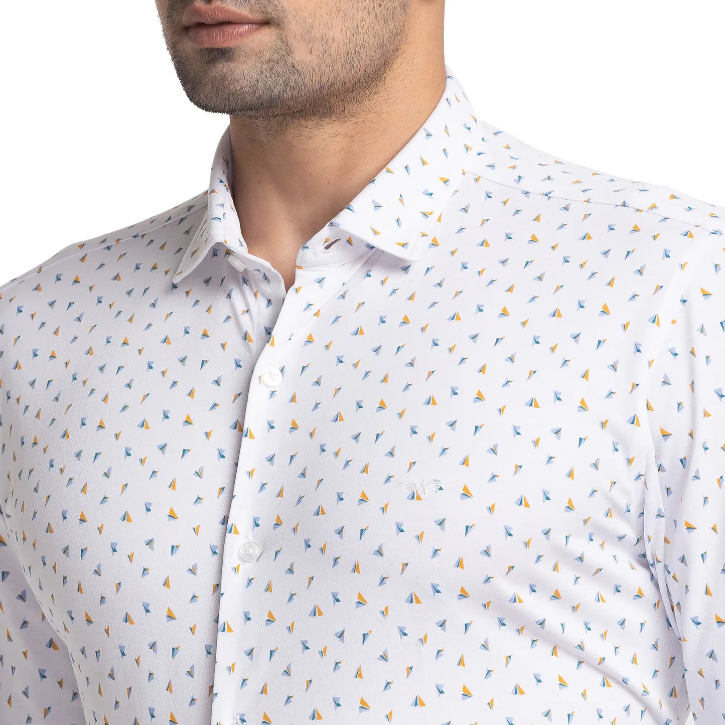 Men Slim Fit Light Teal Shirt
