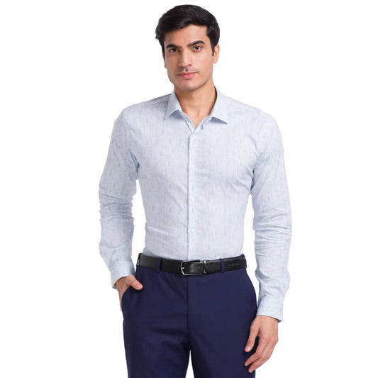 Men Slim Fit Light Blue Shirt