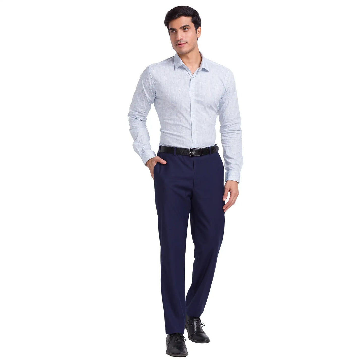 Men Slim Fit Light Blue Shirt