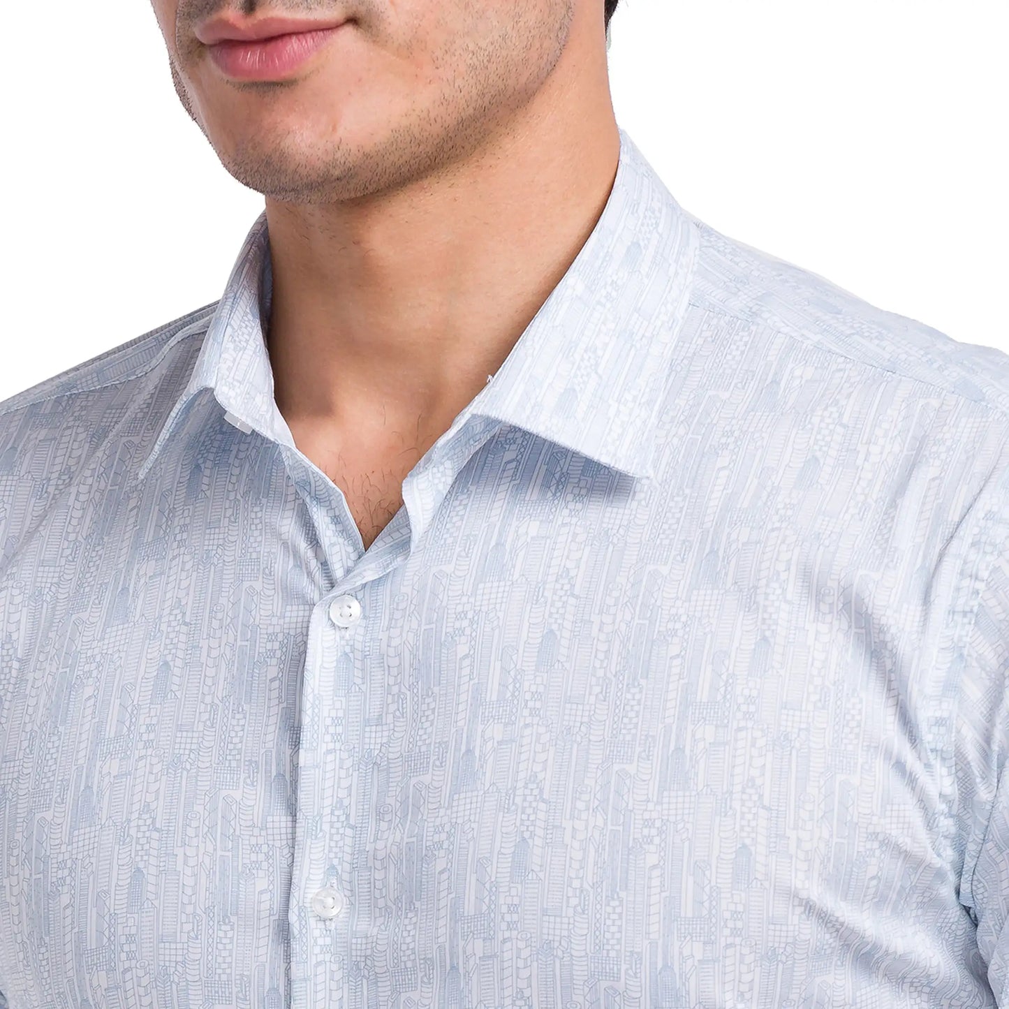 Men Slim Fit Light Blue Shirt