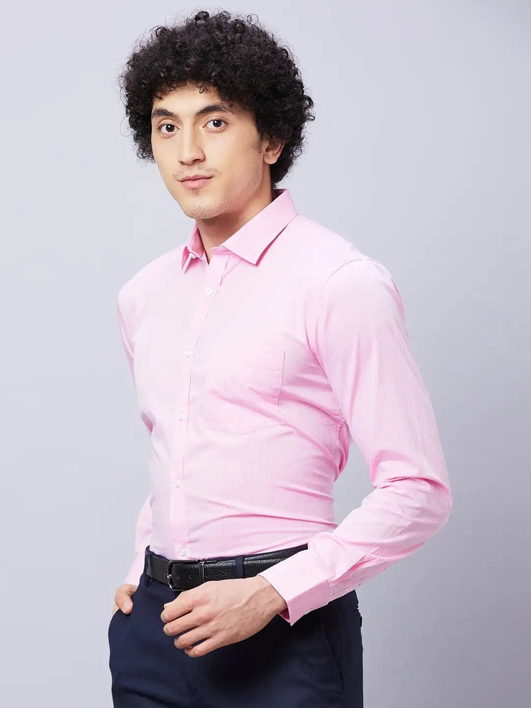 Park Avenue Men Blue Twill Slim Fit Cotton Blend Shirts