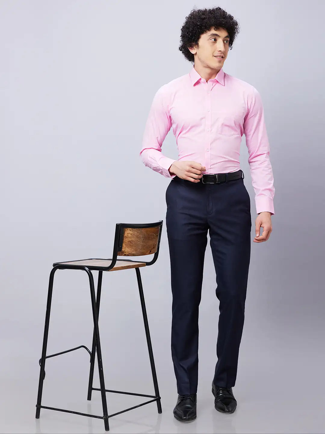 Park Avenue Men Blue Twill Slim Fit Cotton Blend Shirts