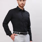 Men Black Slim Fit Twill Cotton Shirts
