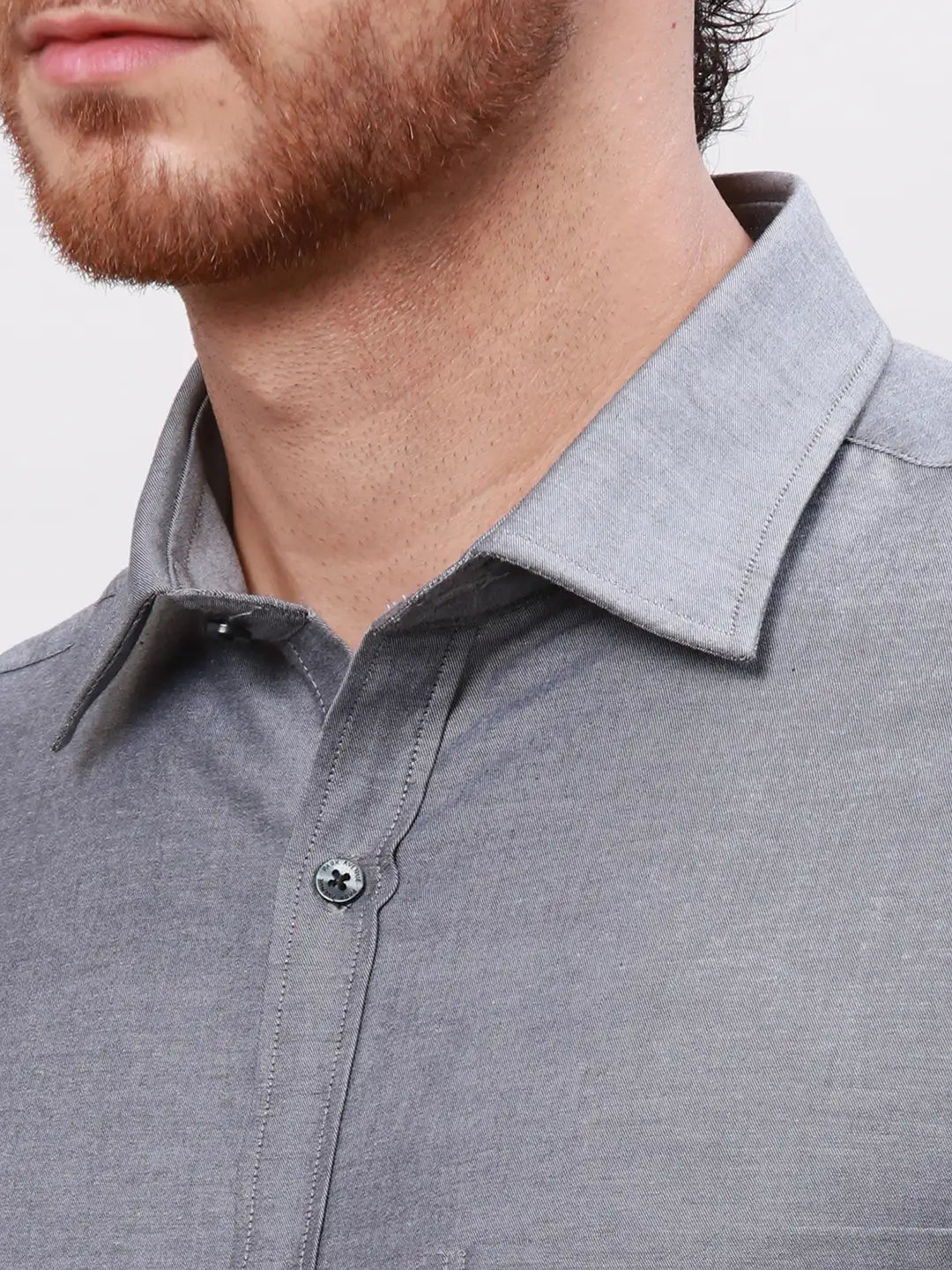 Men Blue Slim Fit Fil-A-Fil Cotton Shirts