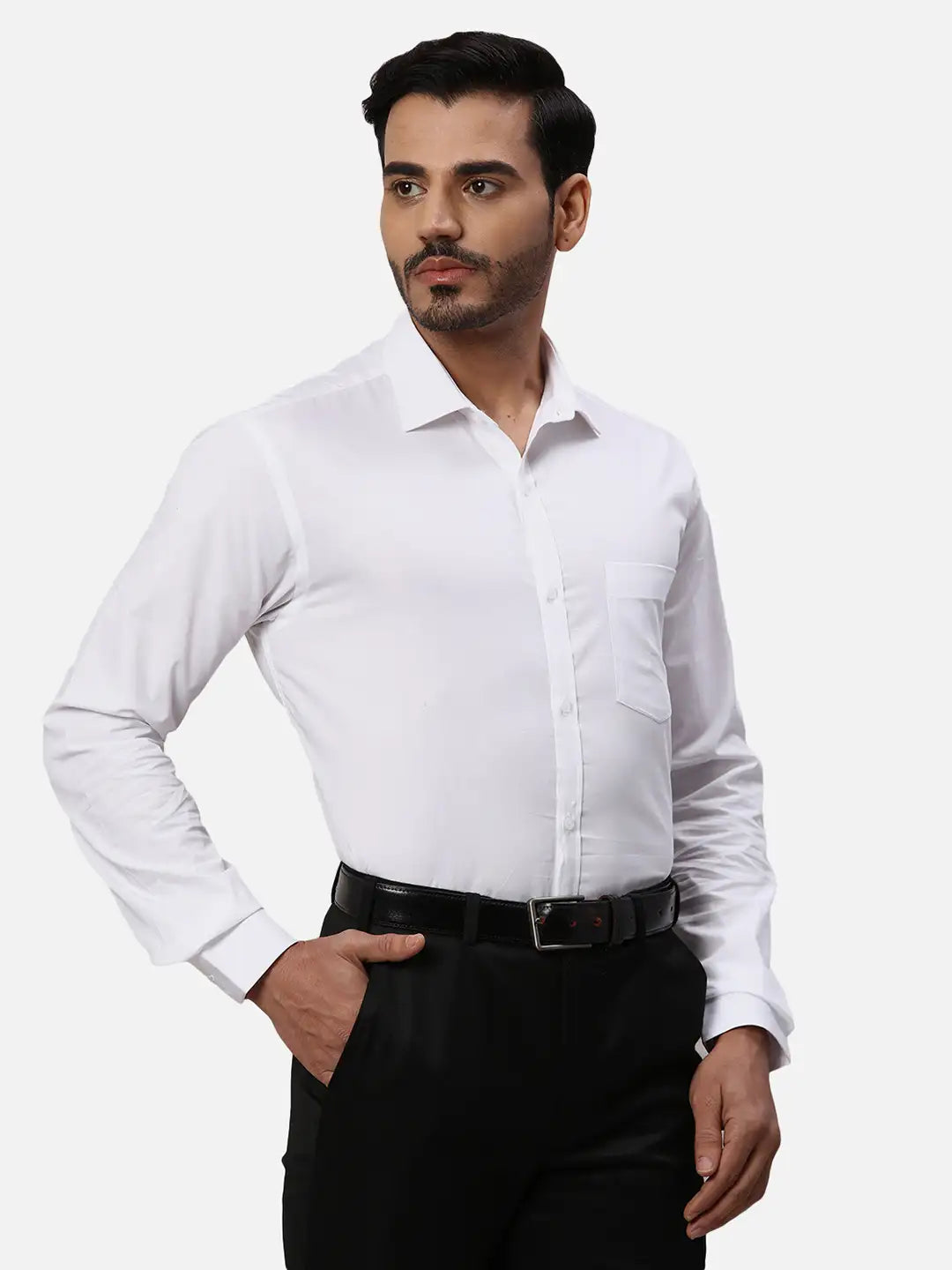 Men Petrol Slim Fit Solid Cotton Shirts