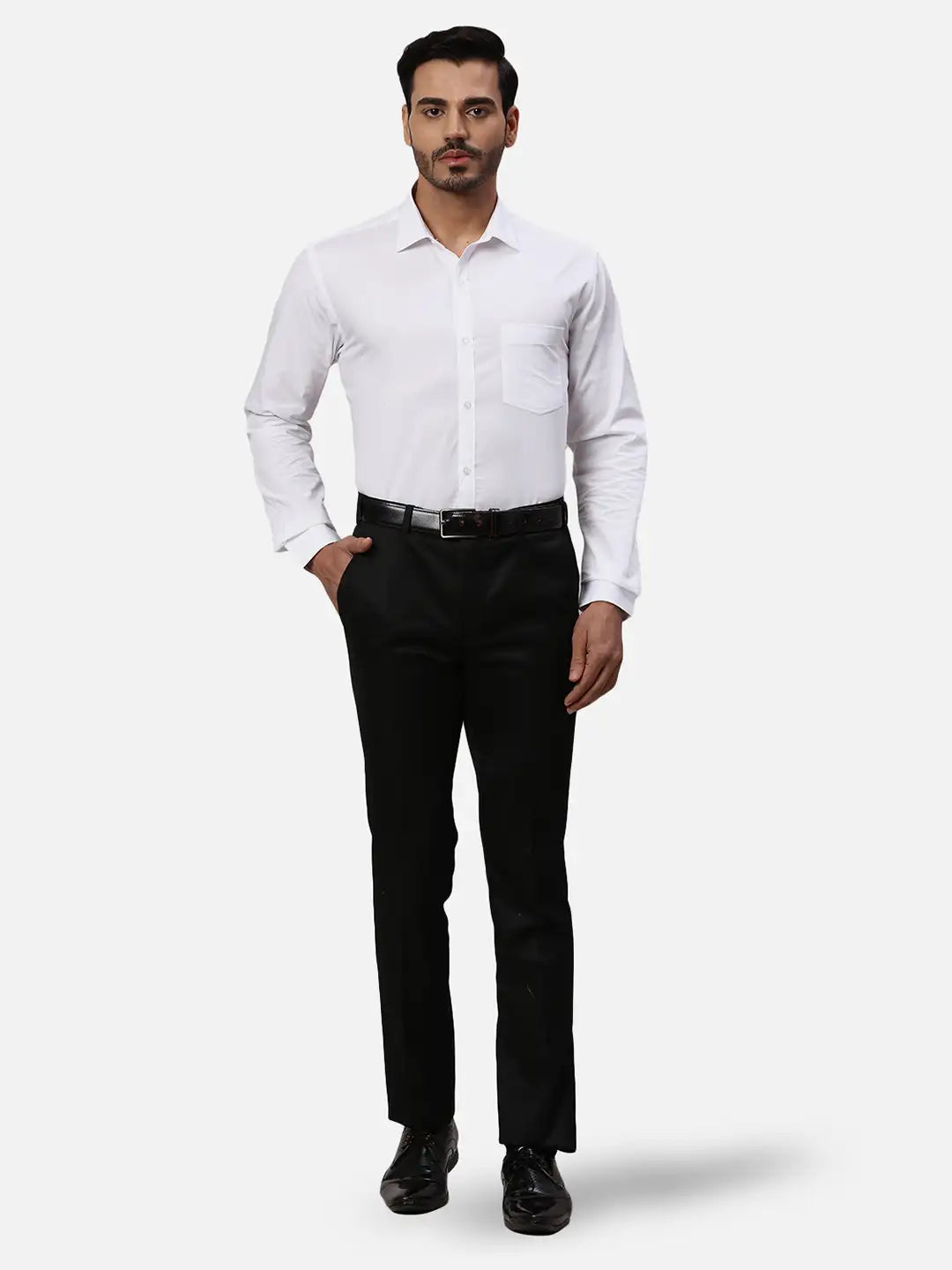 Men Petrol Slim Fit Solid Cotton Shirts