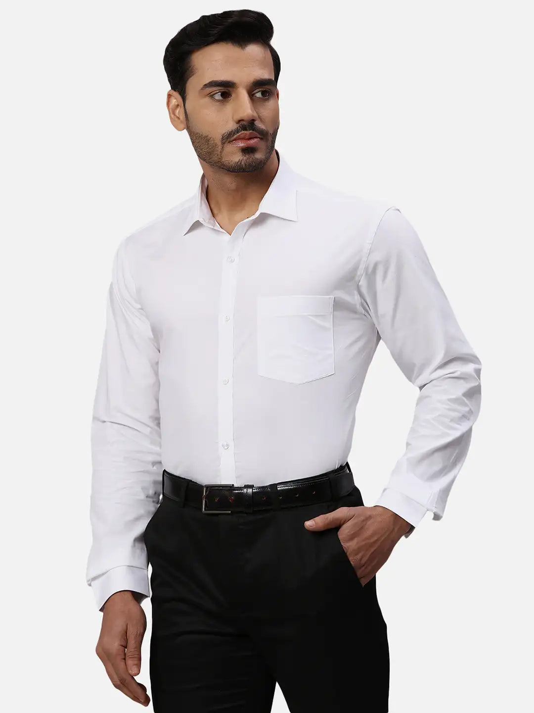 Men Petrol Slim Fit Solid Cotton Shirts