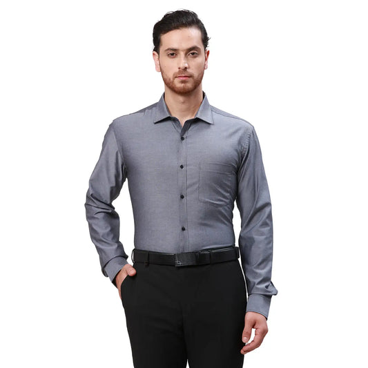 Men Violet Slim Fit Solid  Cotton   Shirts