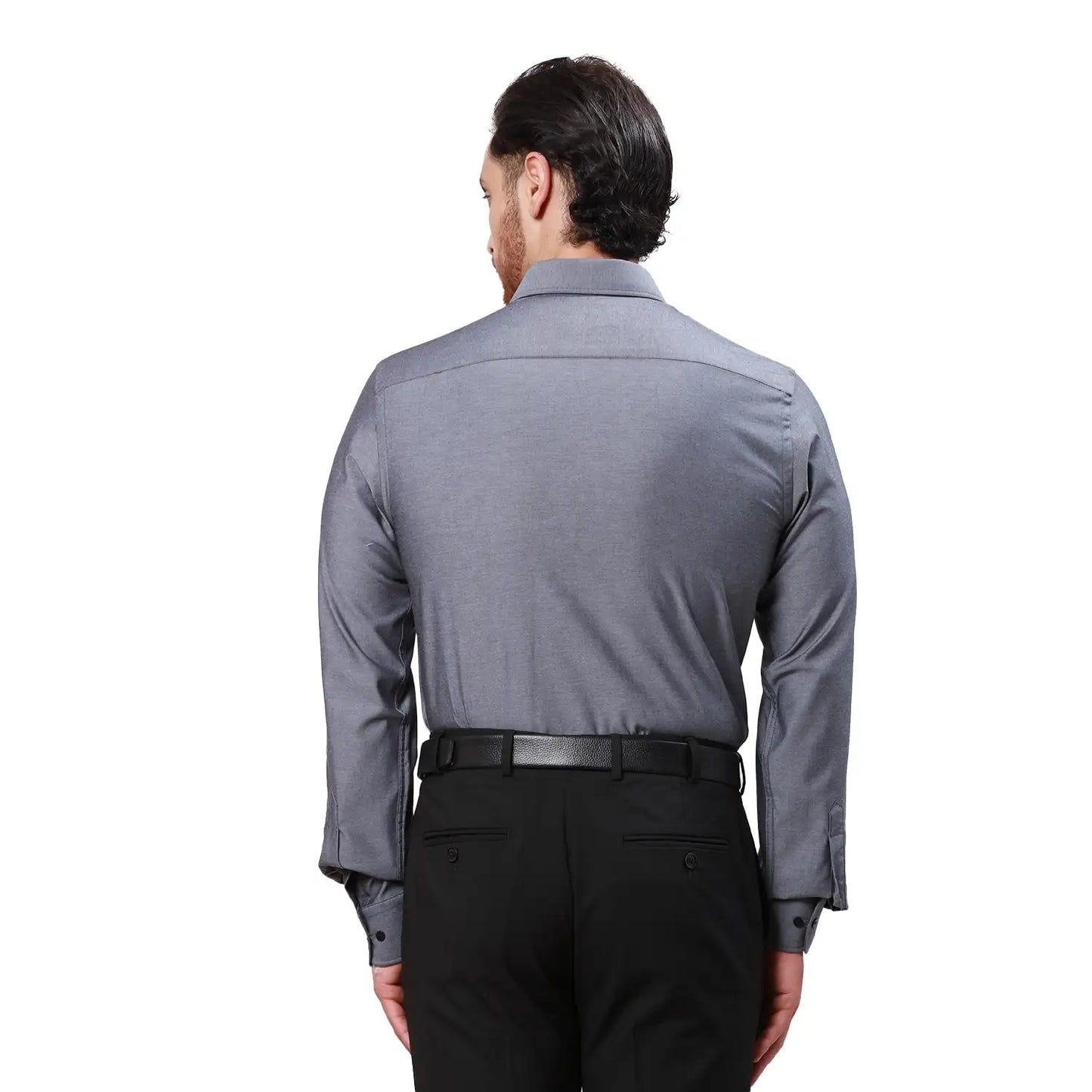 Men Violet Slim Fit Solid  Cotton   Shirts