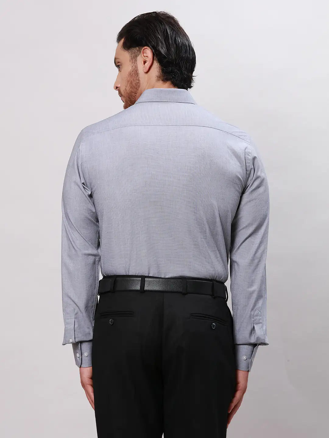 Men Grey Super Slim Fit Solid Polyester Blend Trouser