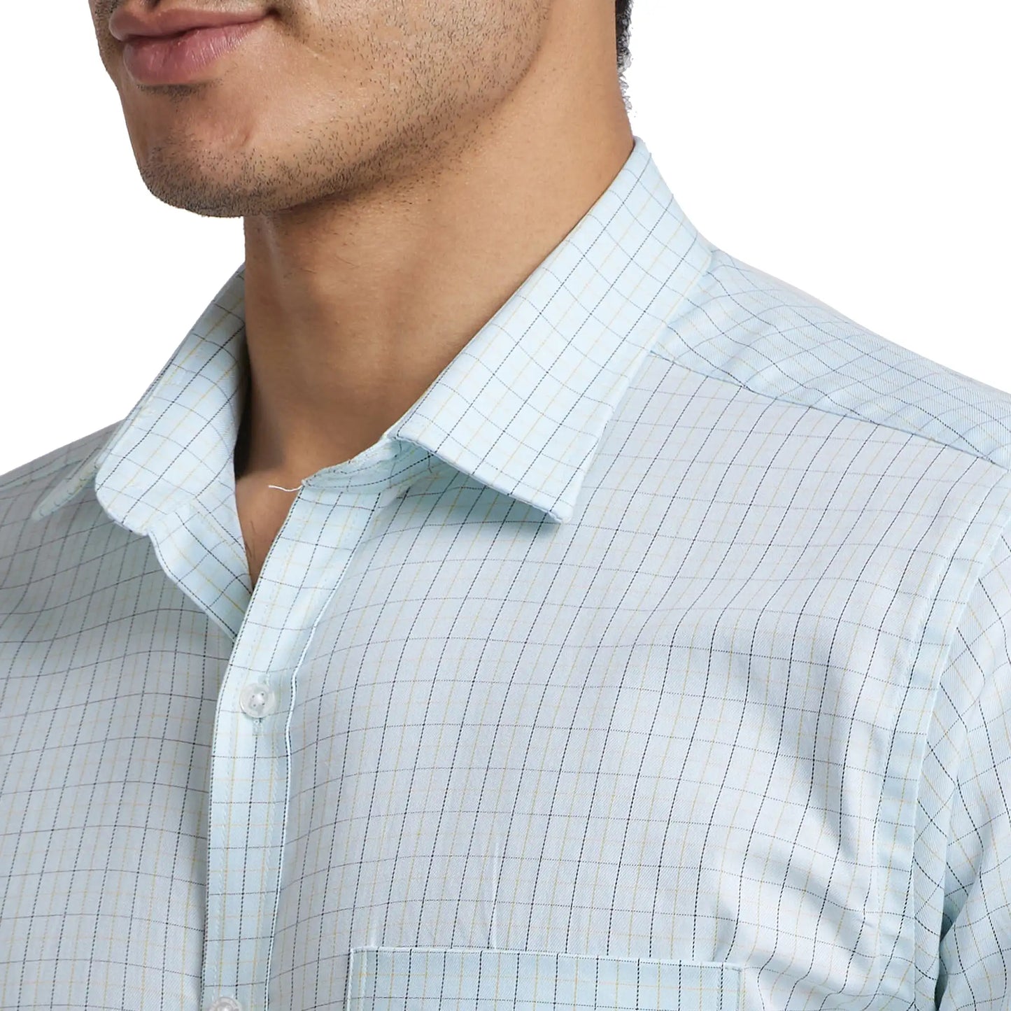 Men Slim Fit Light Green Shirt