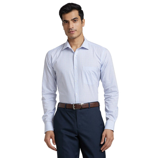 Men Slim Fit Light Blue Shirt