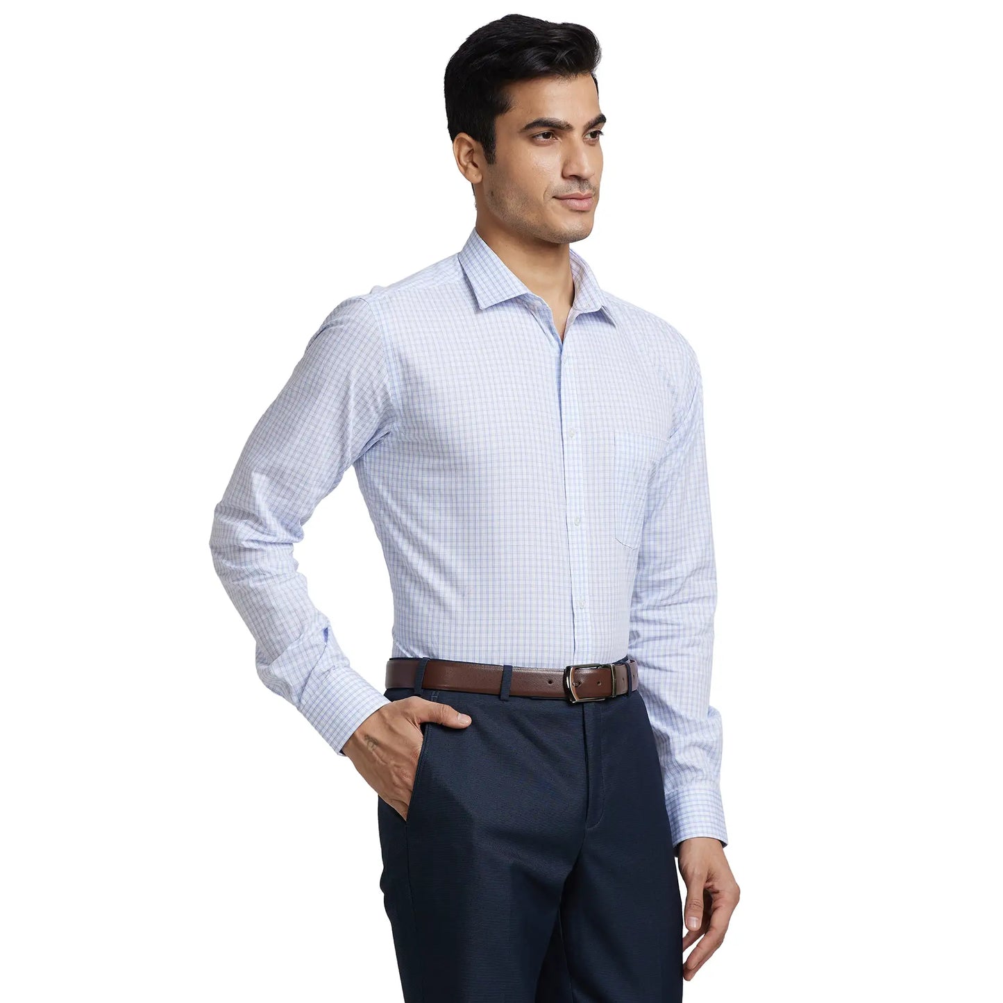 Men Slim Fit Light Blue Shirt