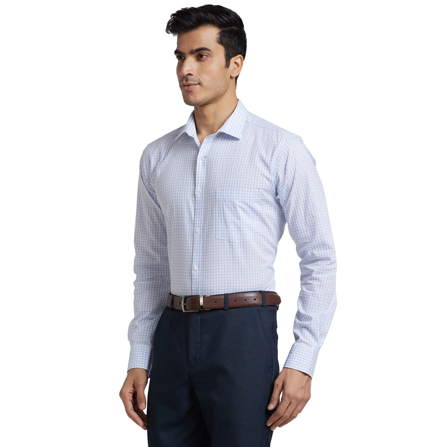 Men Slim Fit Light Blue Shirt