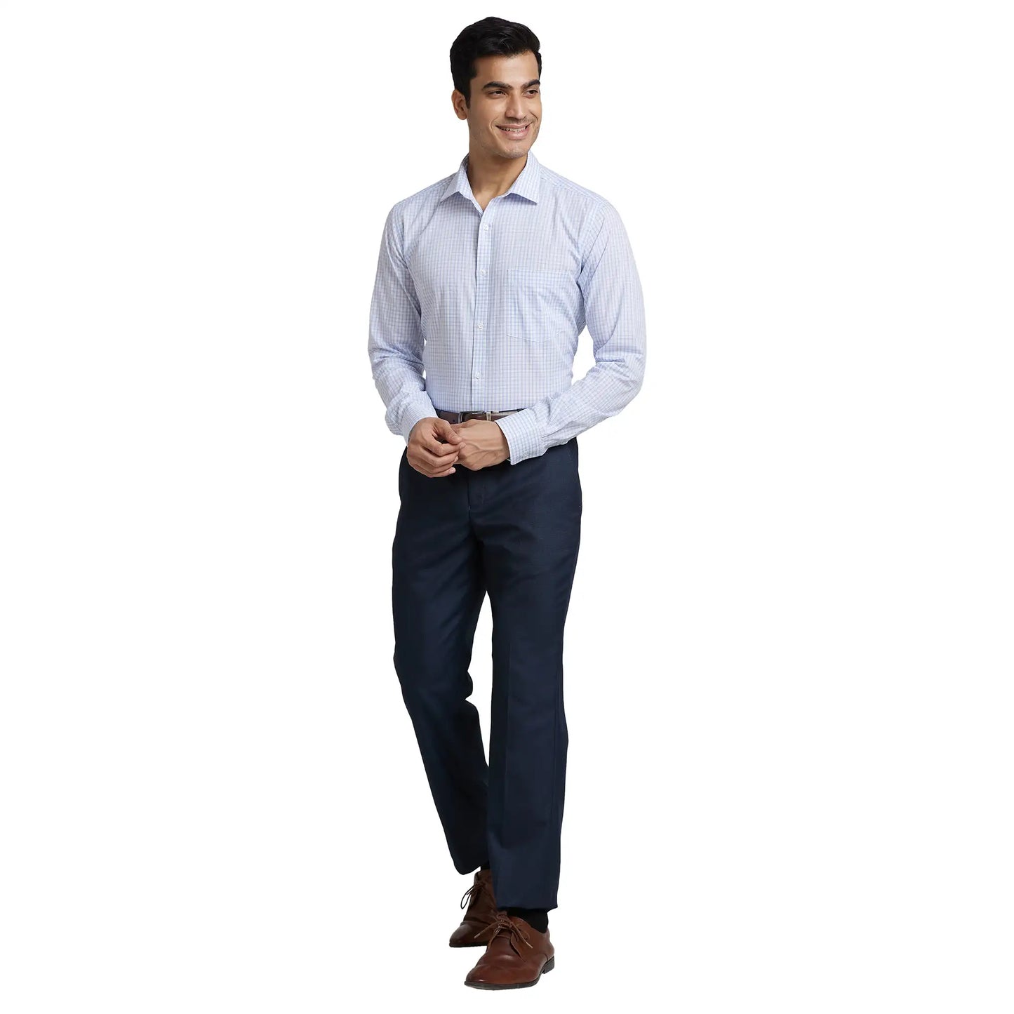 Men Slim Fit Light Blue Shirt
