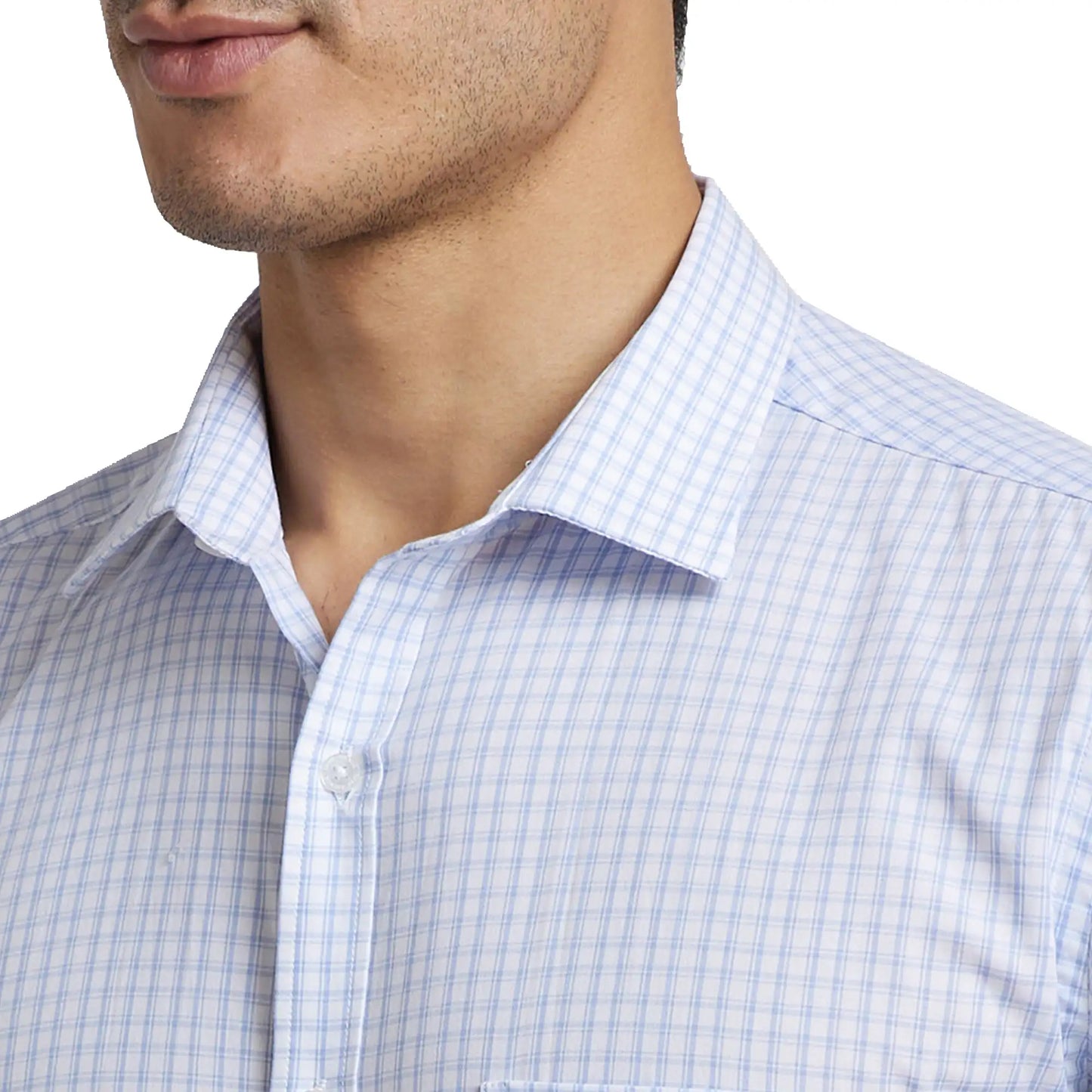 Men Slim Fit Light Blue Shirt