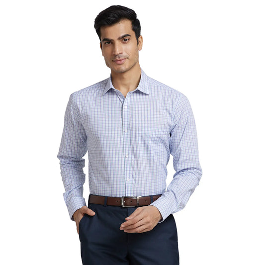 Men Slim Fit Light Blue Shirt